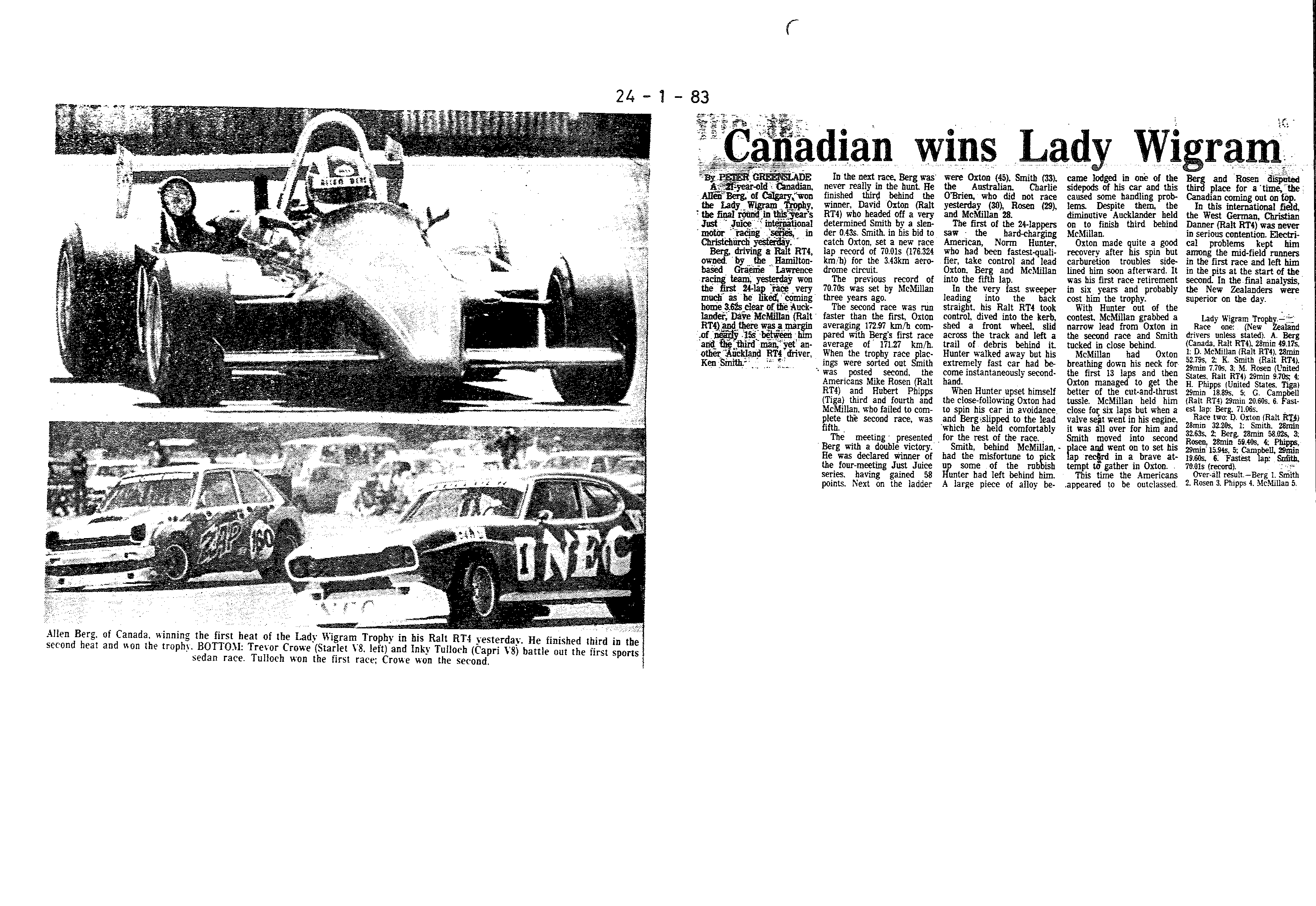 Scan of the clipping page, 24 January 1983