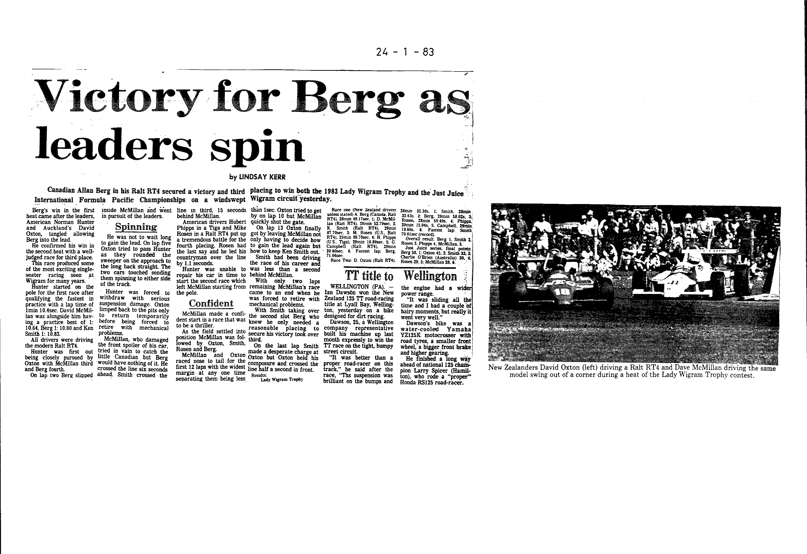 Scan of the clipping page, 24 January 1983