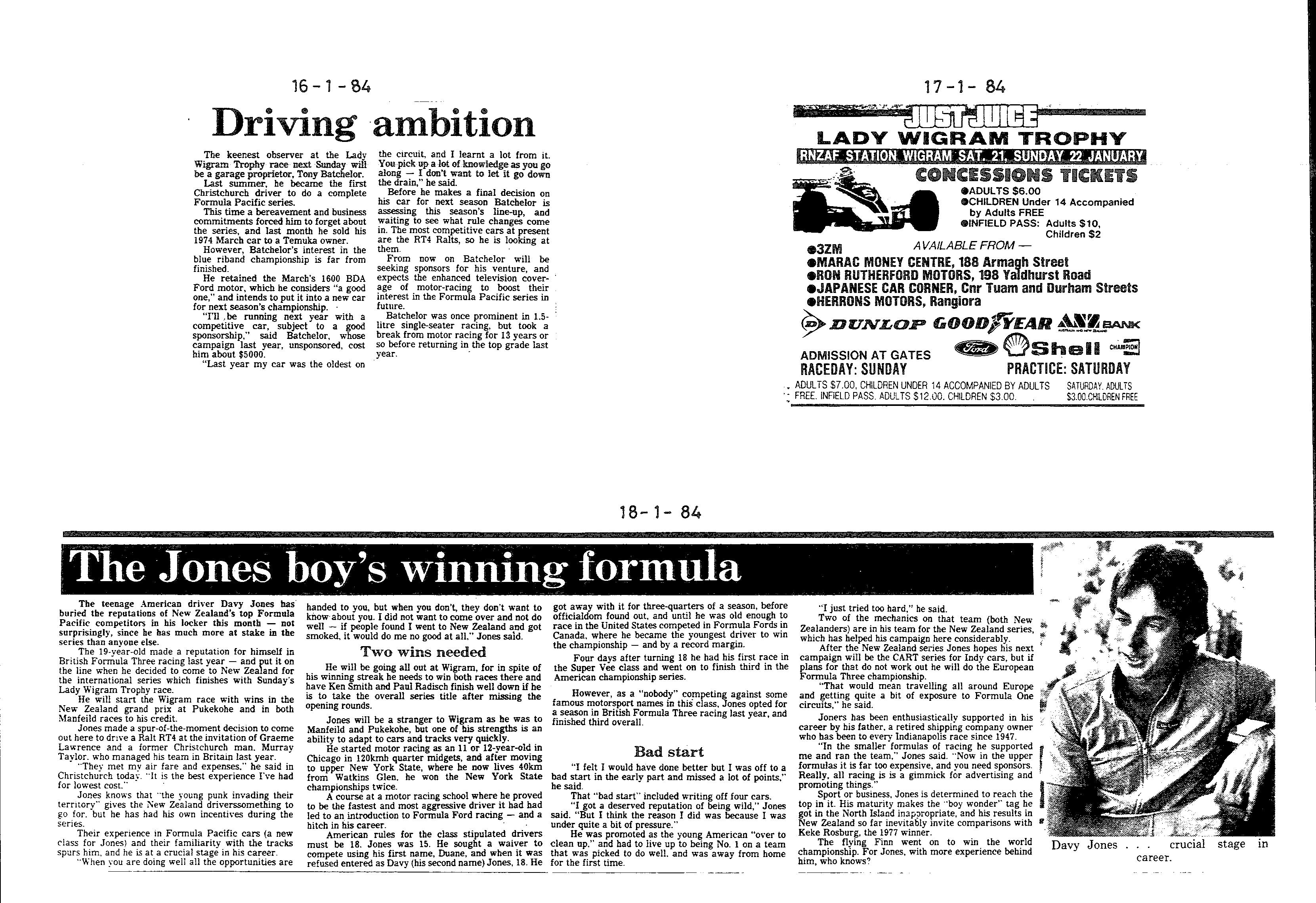 Scan of the clipping page, 16 January 1984
