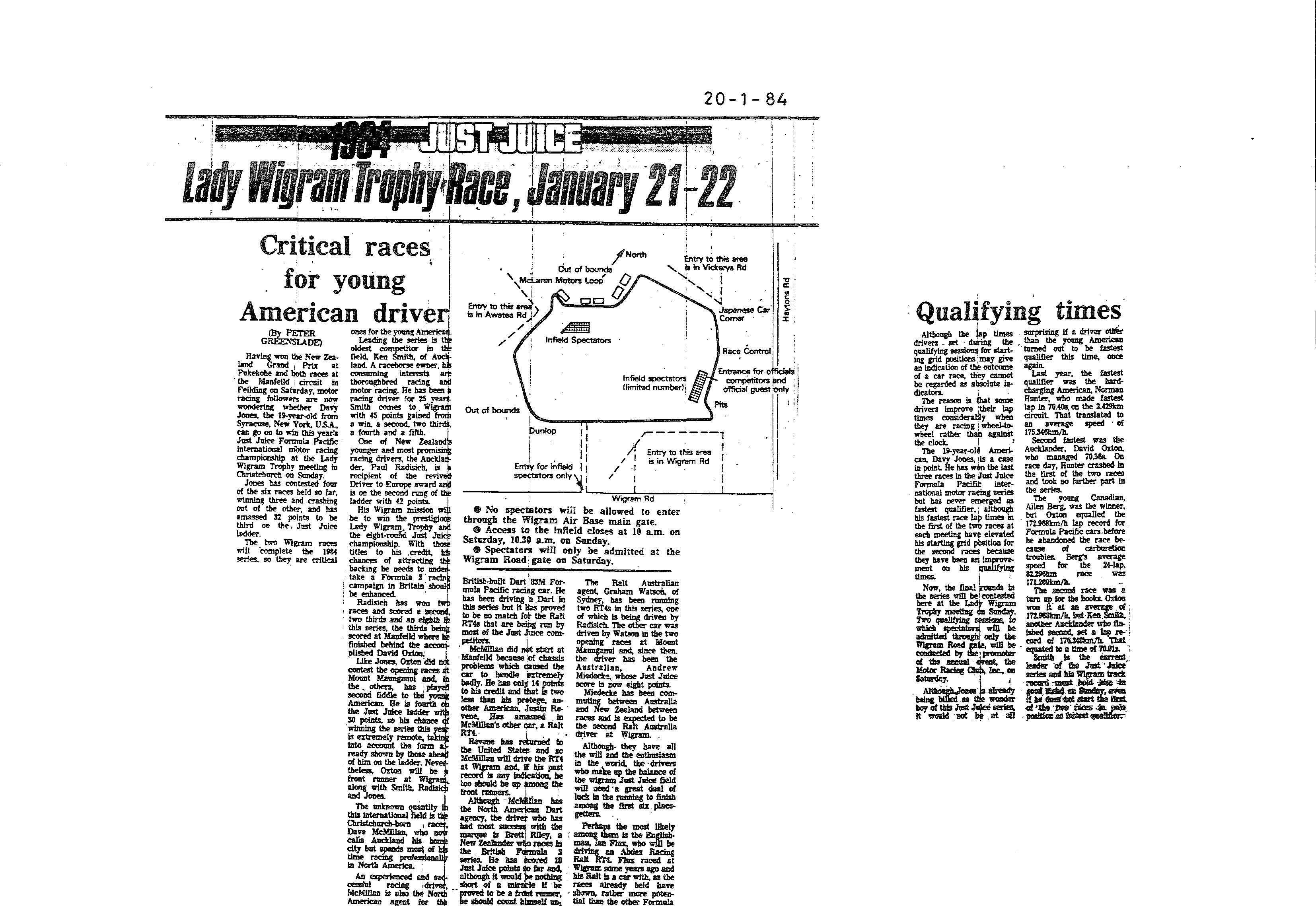 Scan of the clipping page, 20 January 1984