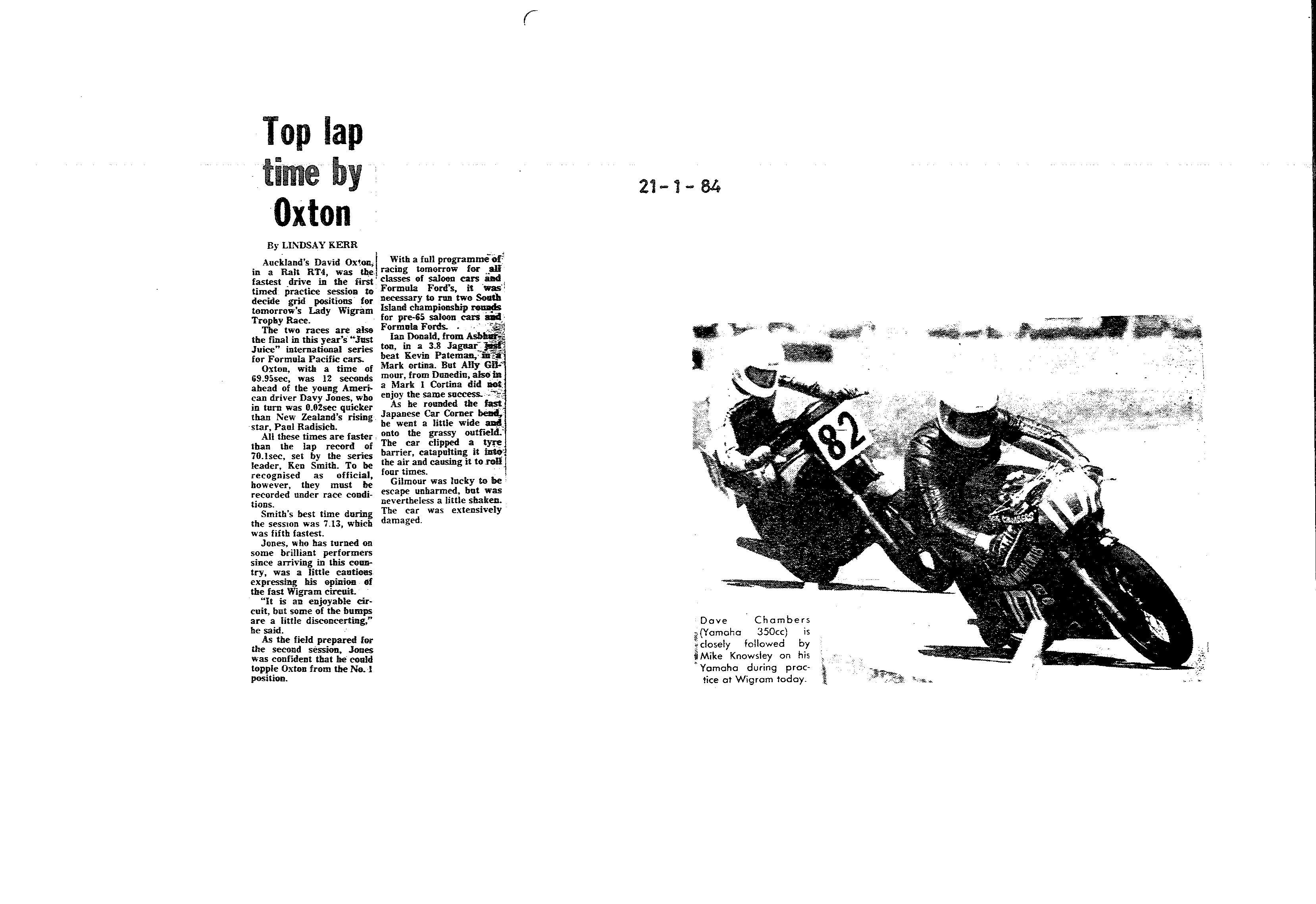 Scan of the clipping page, 21 January 1984