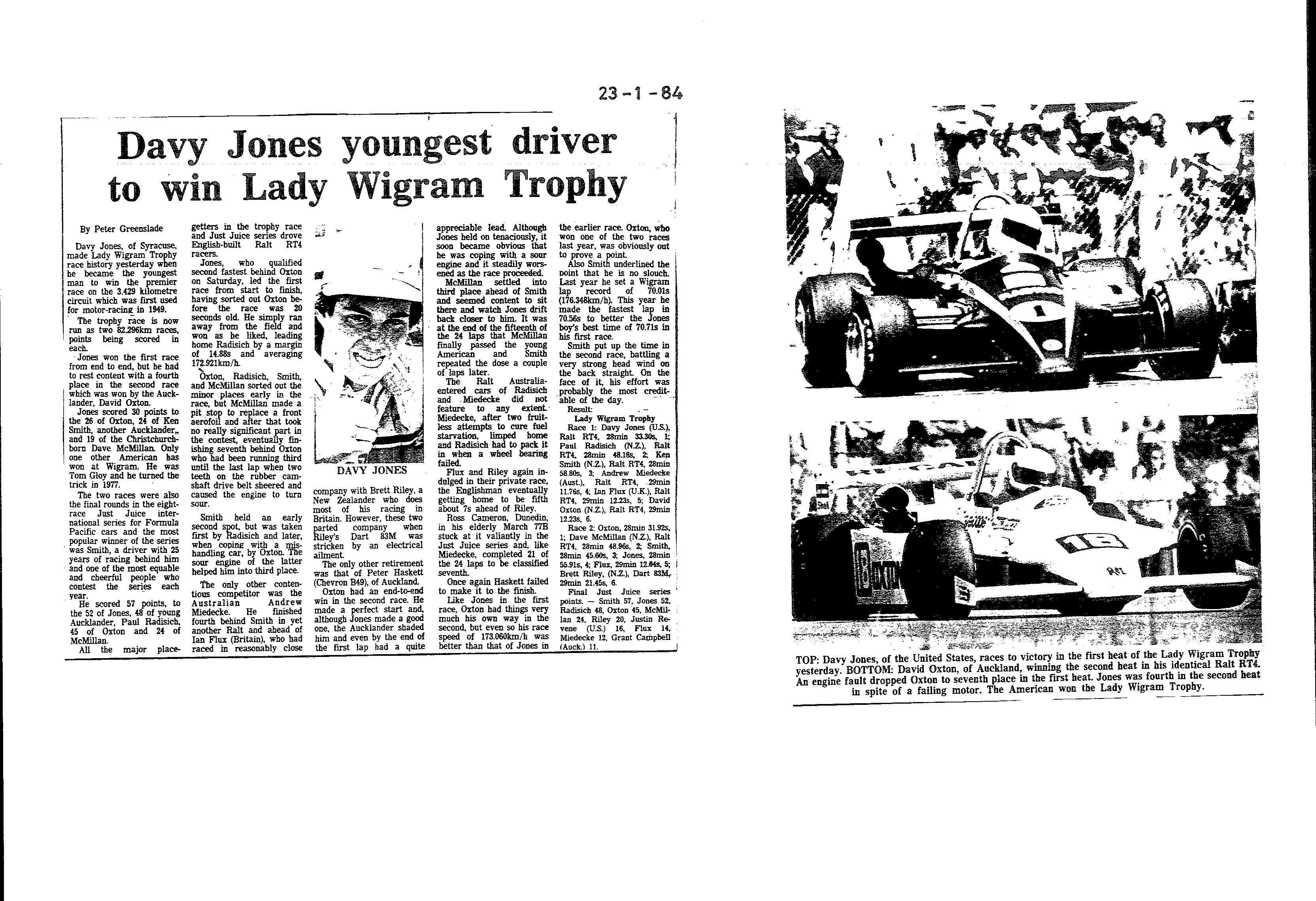 Scan of the clipping page, 23 January 1984