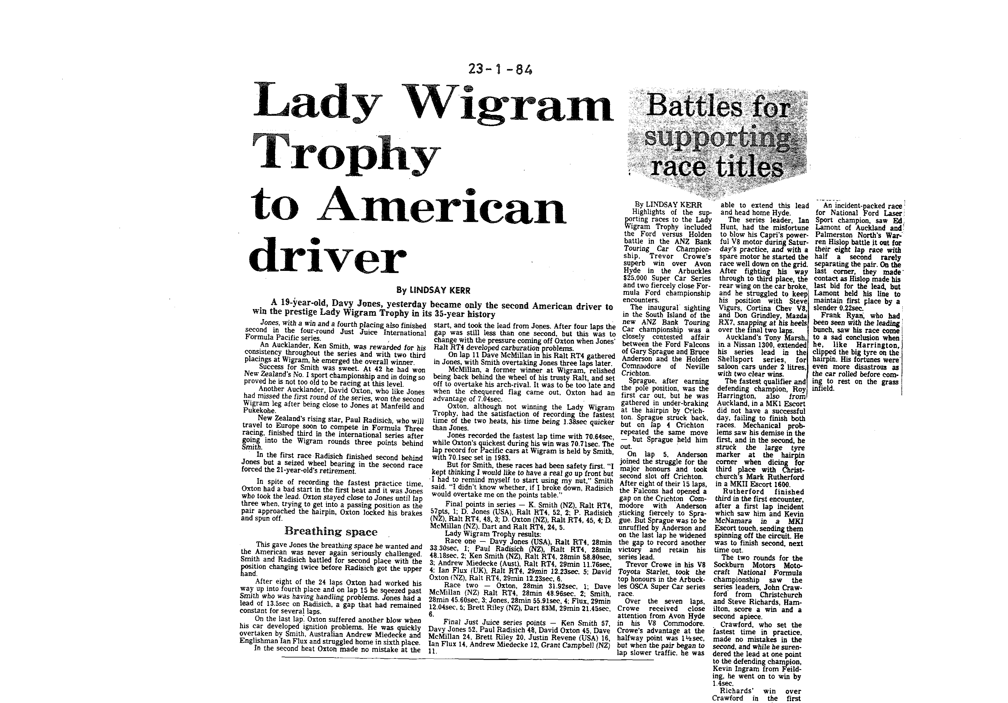 Scan of the clipping page, 23 January 1984