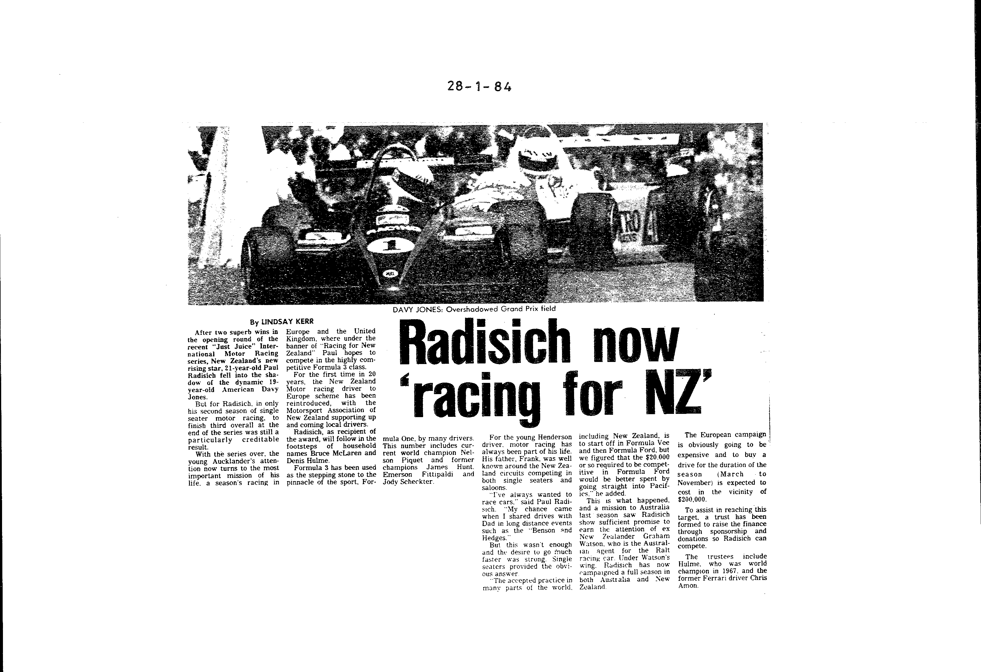 Scan of the clipping page, 28 January 1984