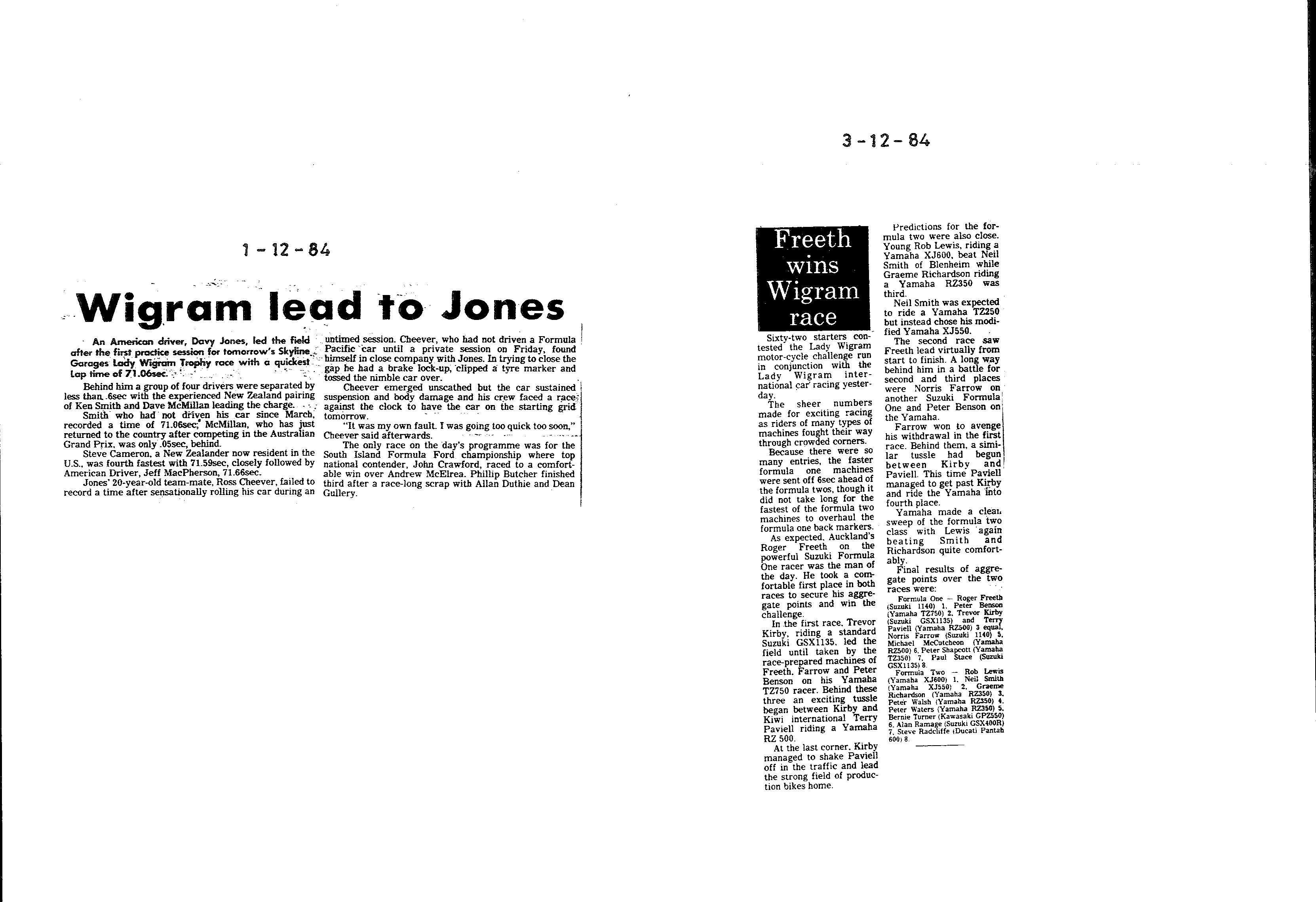 Scan of the clipping page, 3 December 1984