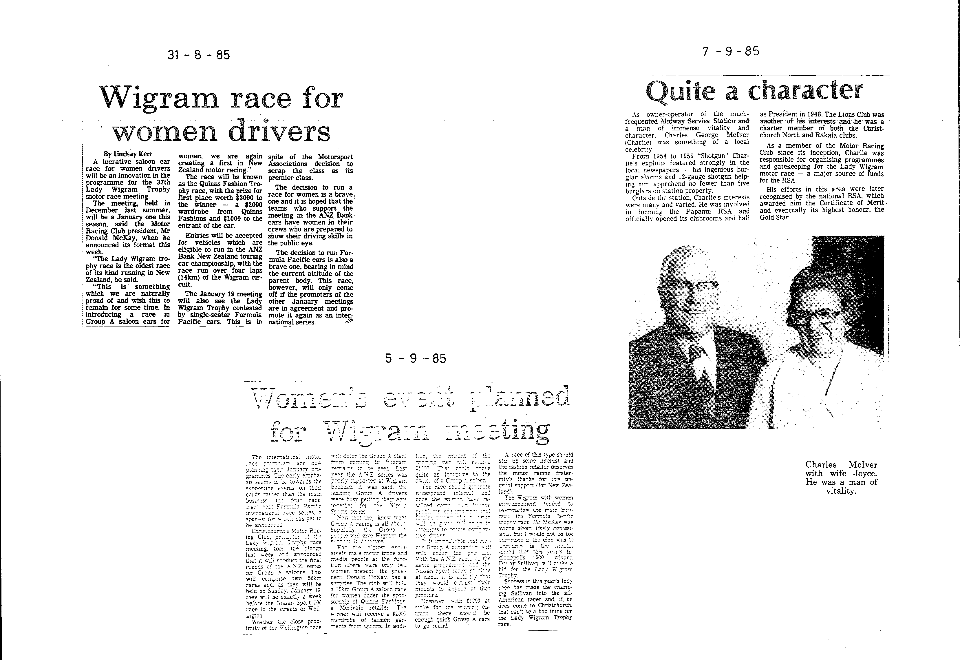 Scan of the clipping page, 31 August 1985