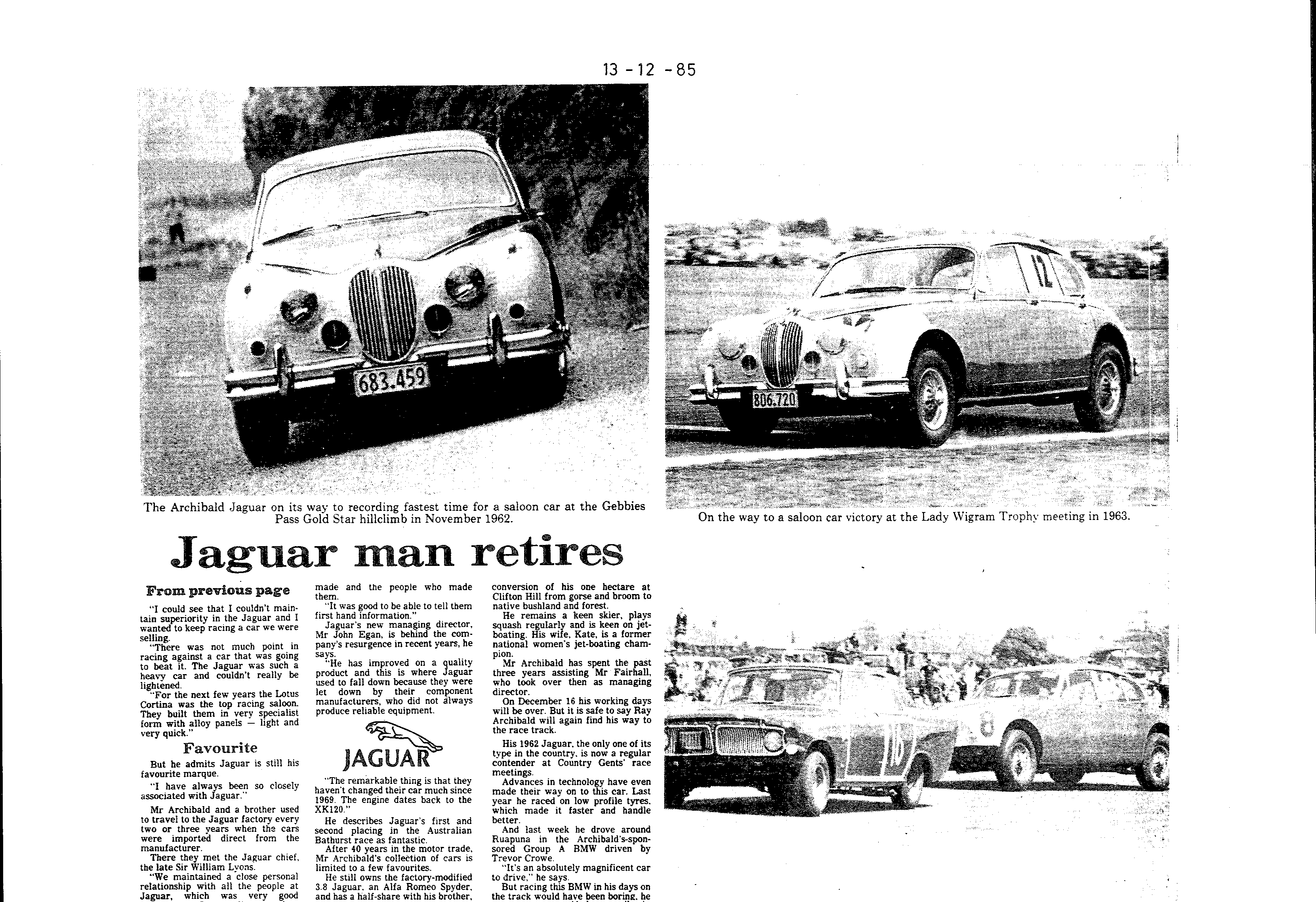 Scan of the clipping page, 13 December 1985