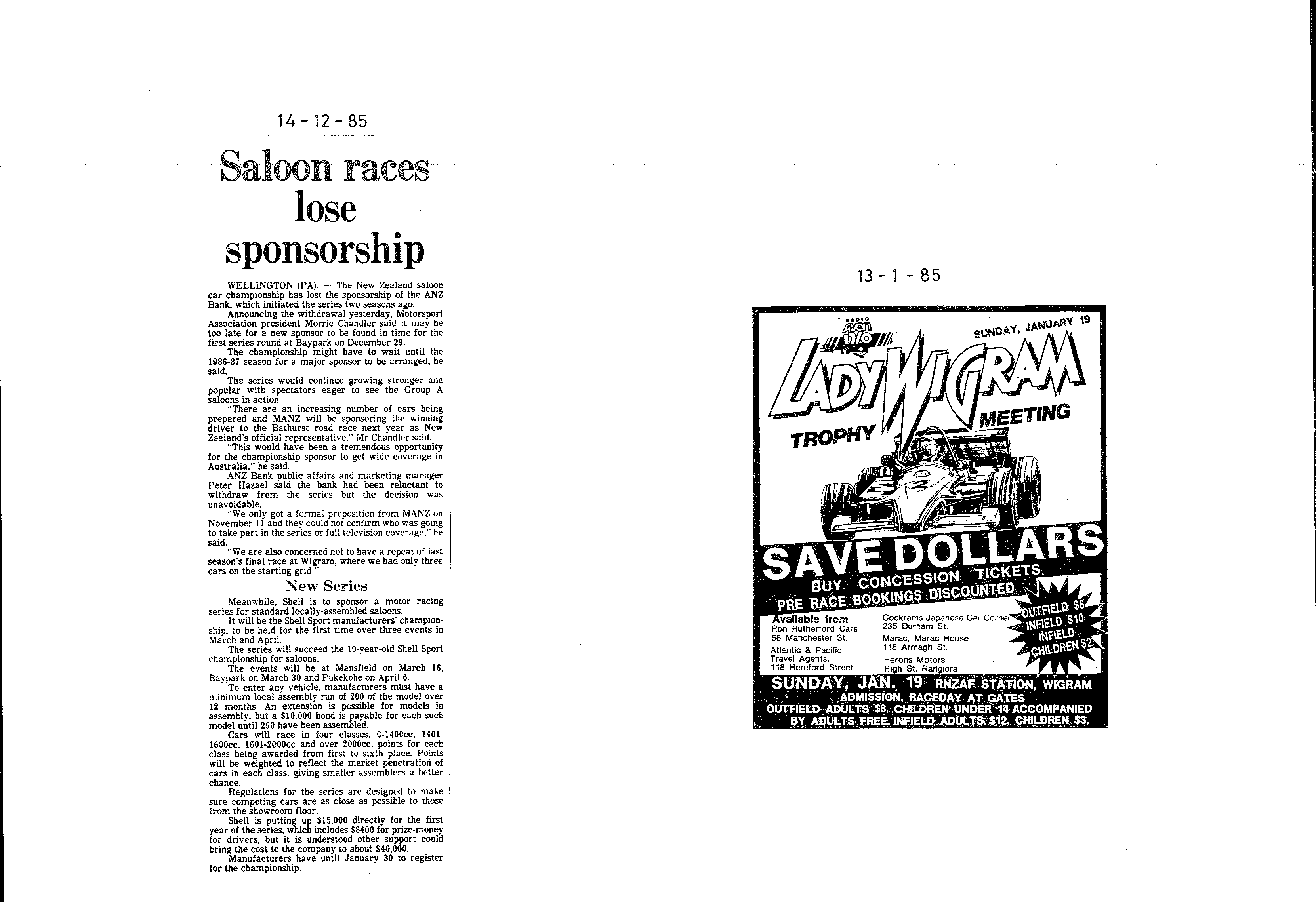 Scan of the clipping page, 14 December 1985