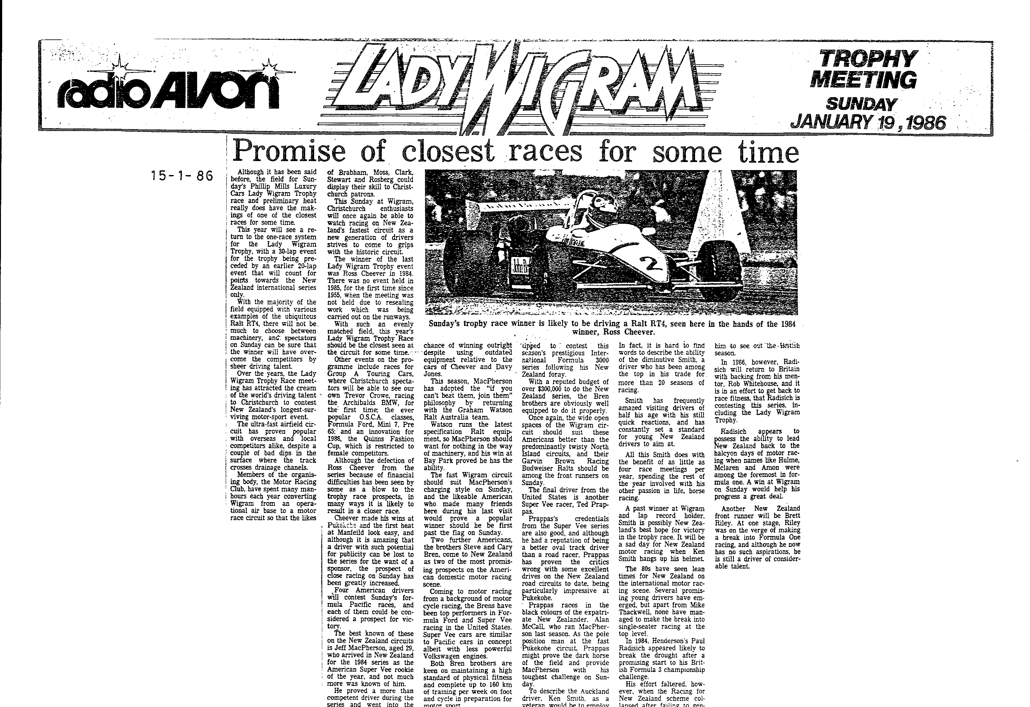 Scan of the clipping page, 15 January 1986
