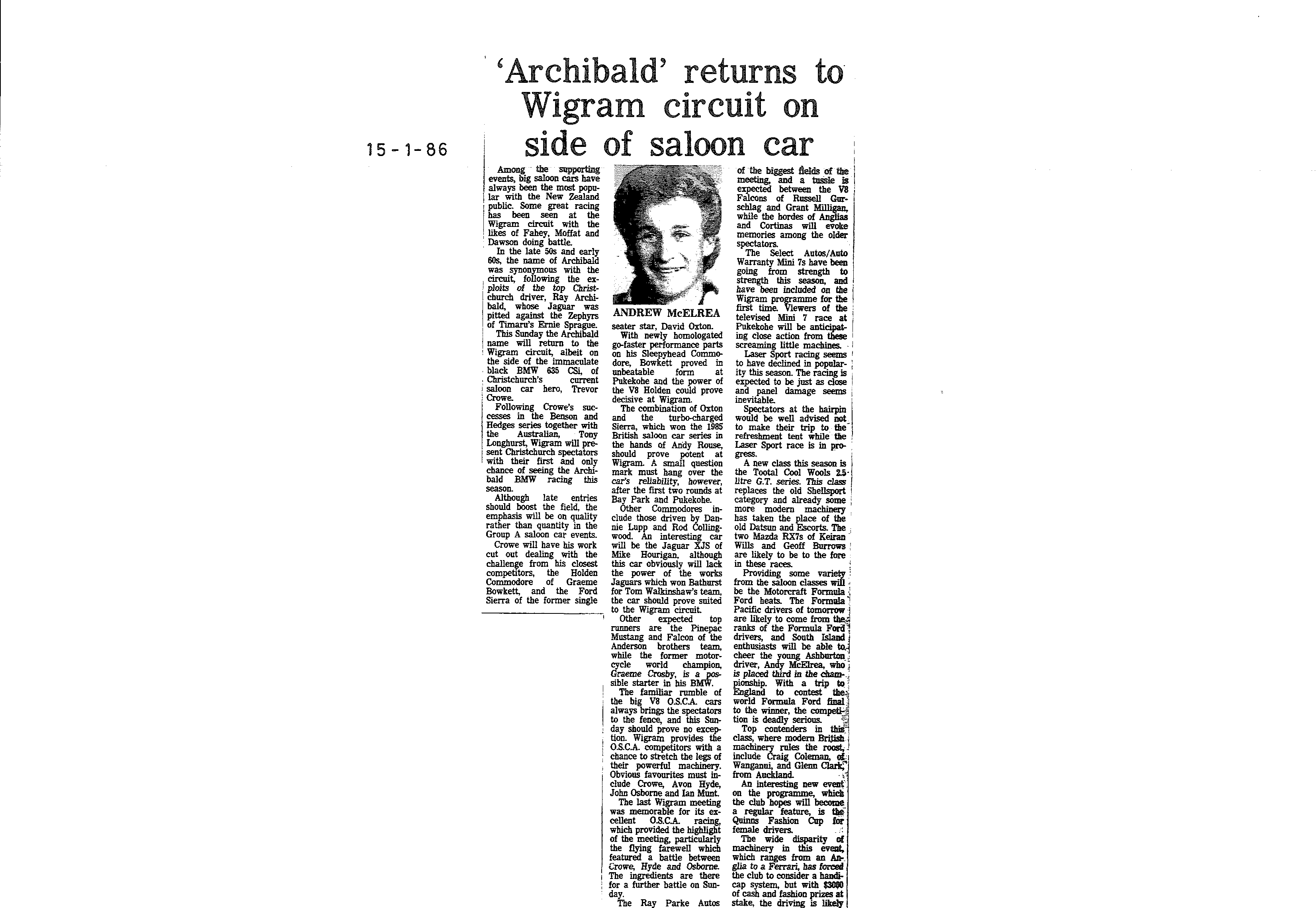 Scan of the clipping page, 15 January 1986