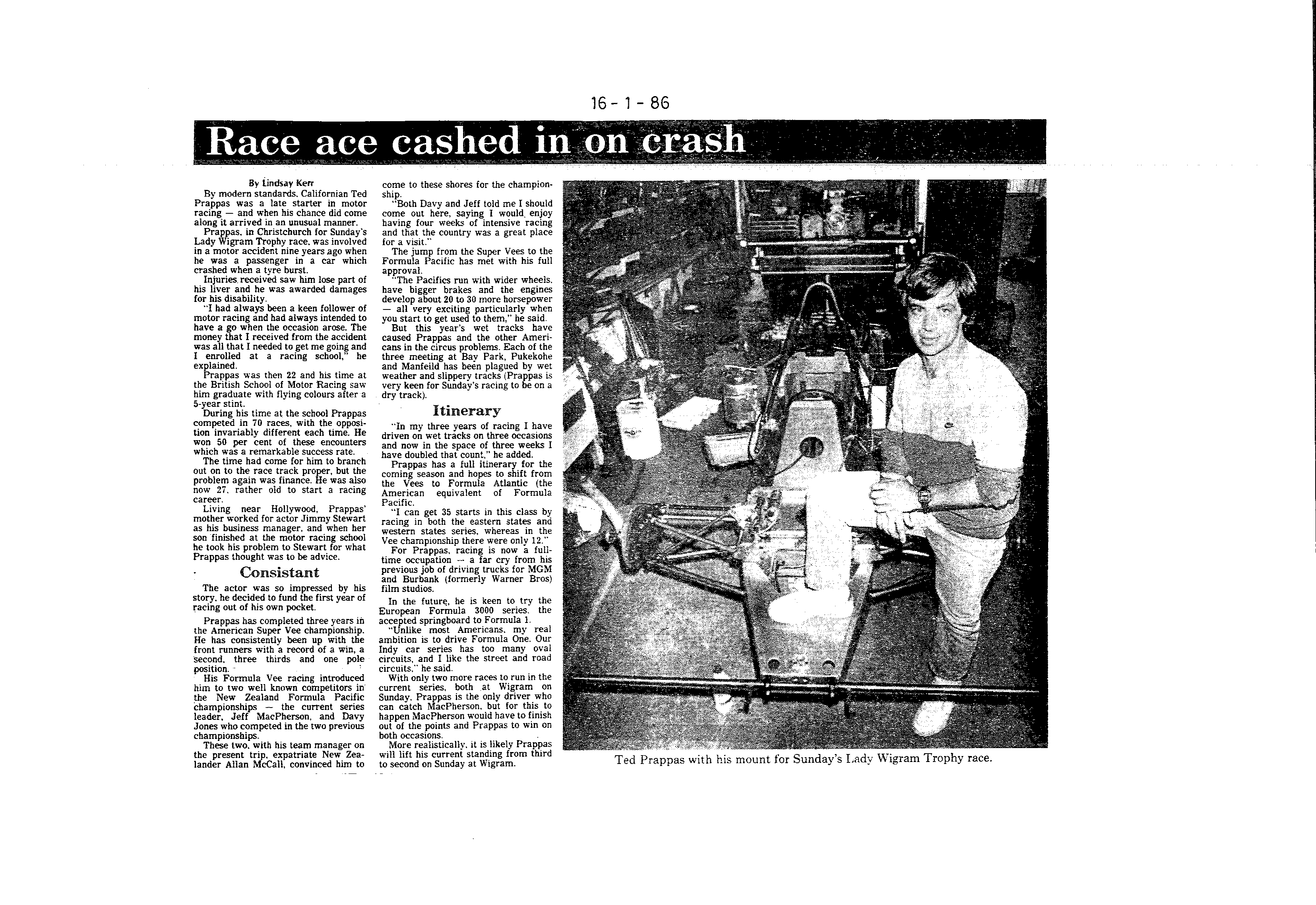 Scan of the clipping page, 16 January 1986