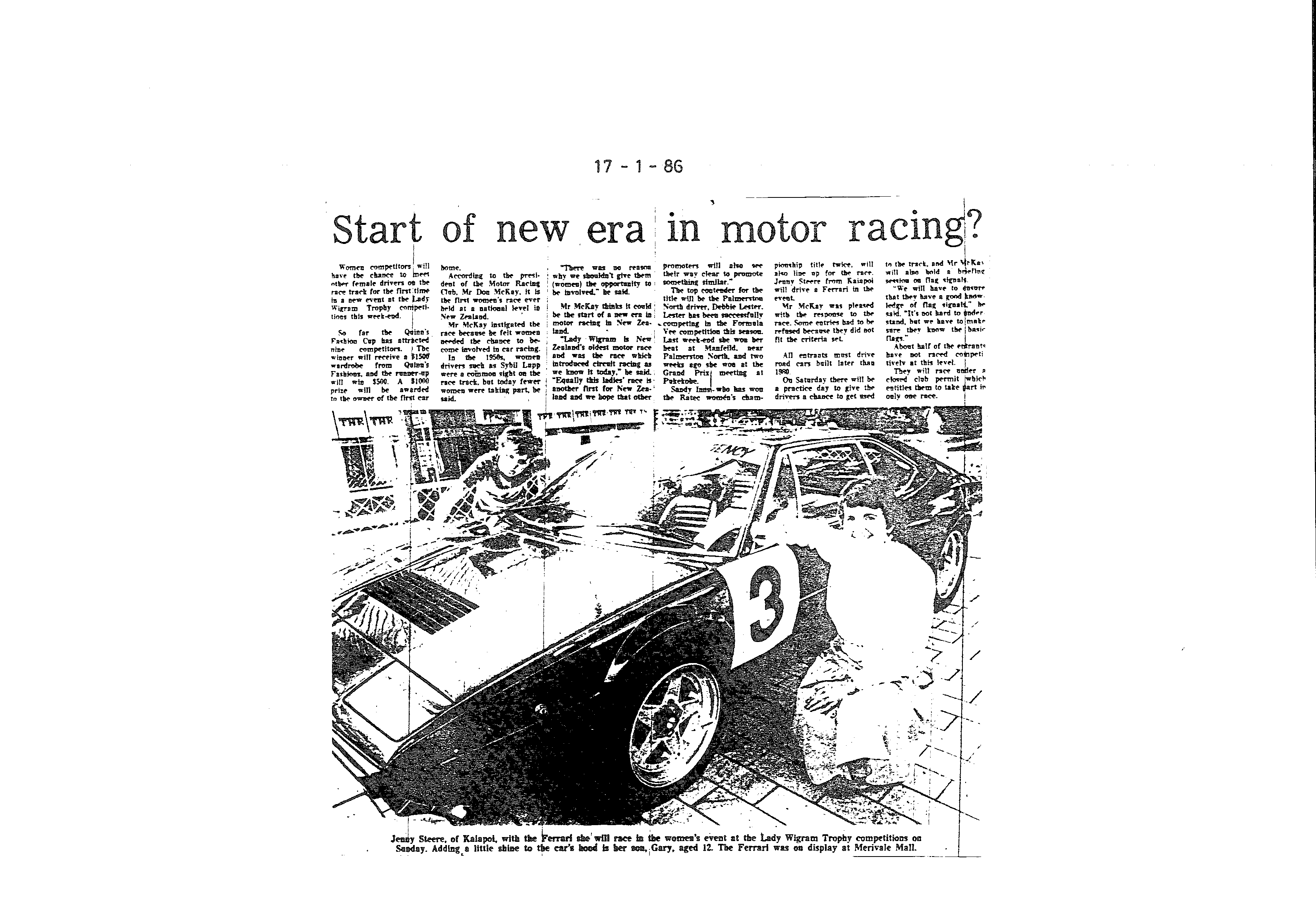 Scan of the clipping page, 17 January 1986