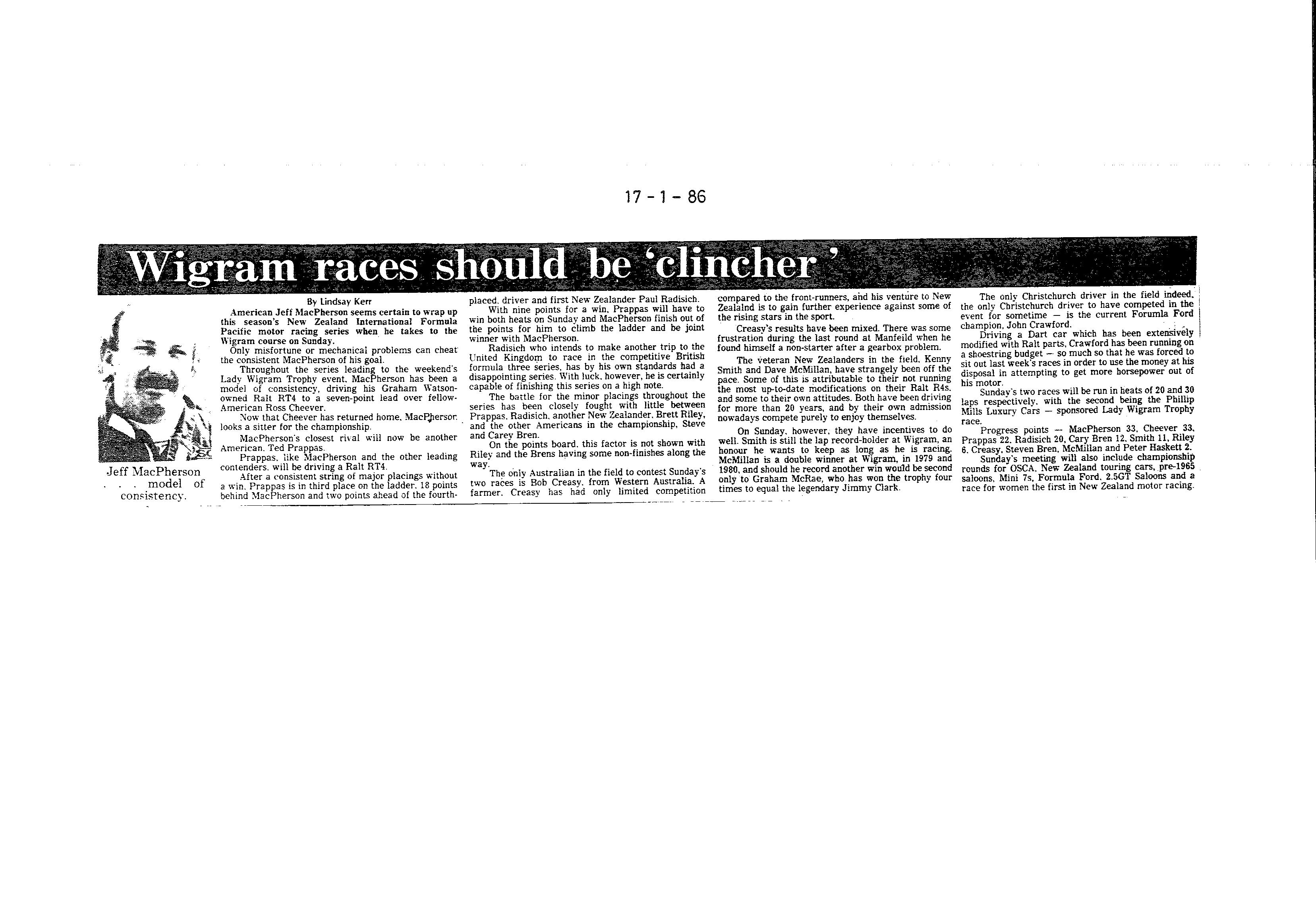 Scan of the clipping page, 17 January 1986