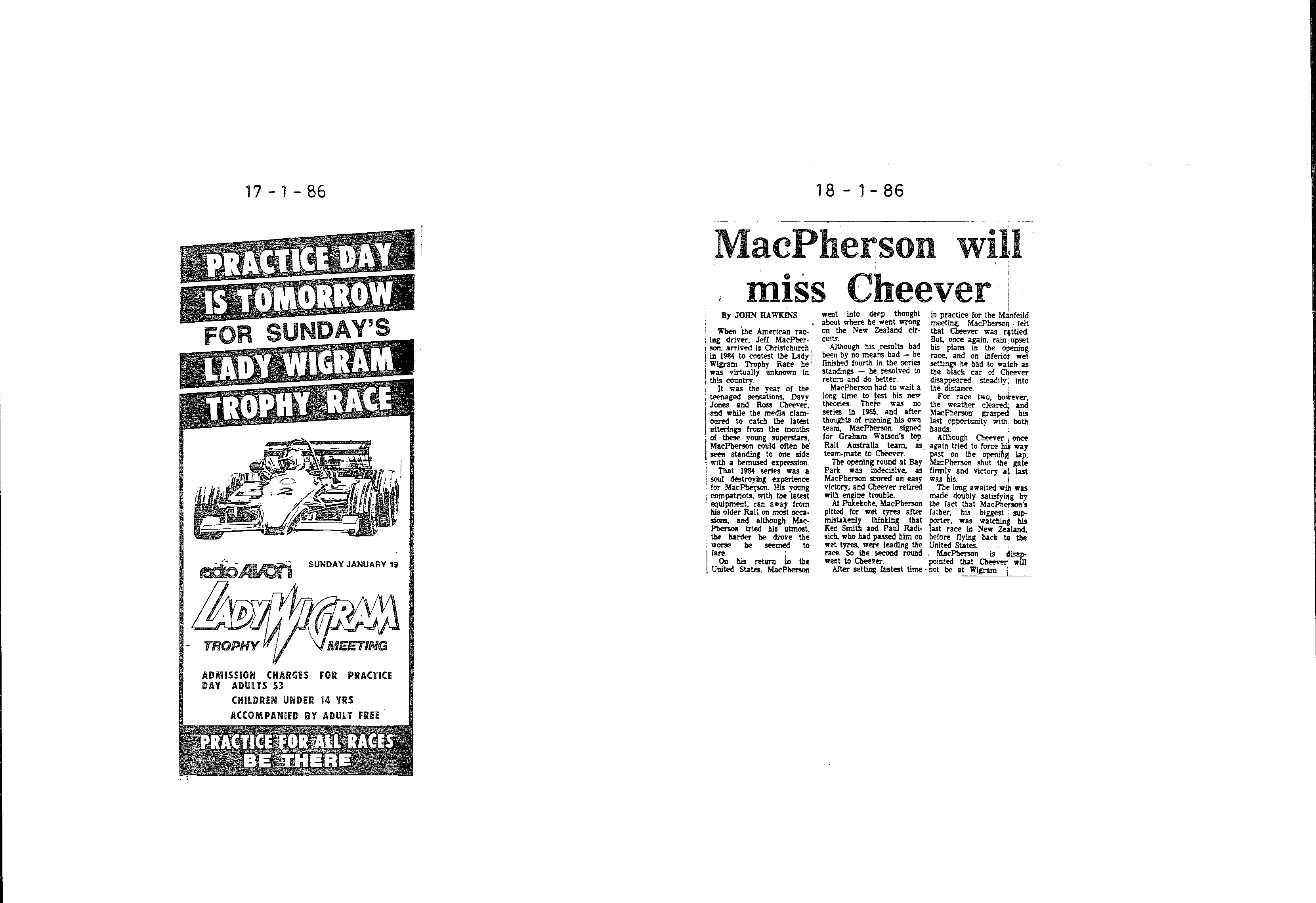 Scan of the clipping page, 17 January 1986