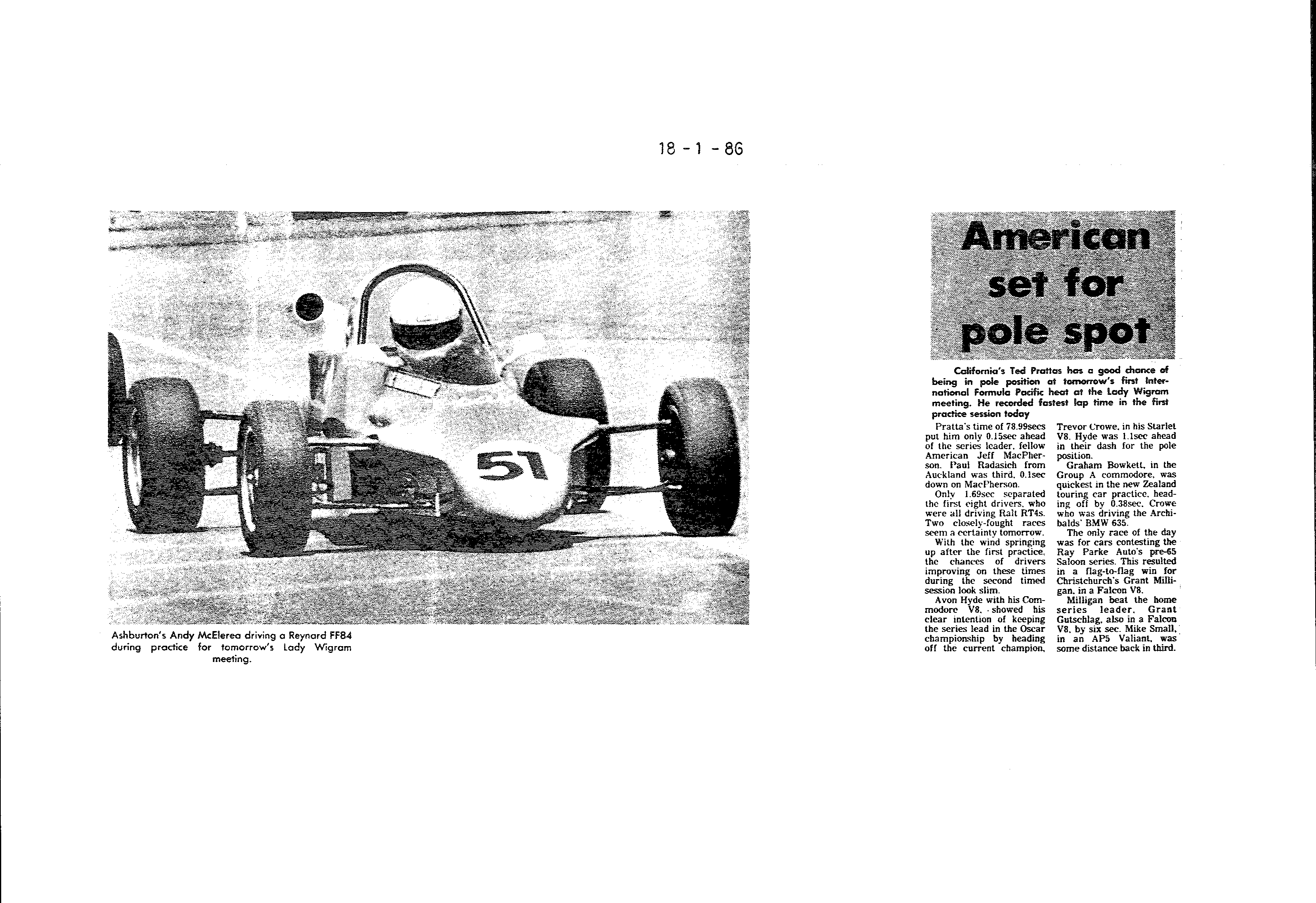 Scan of the clipping page, 18 January 1986