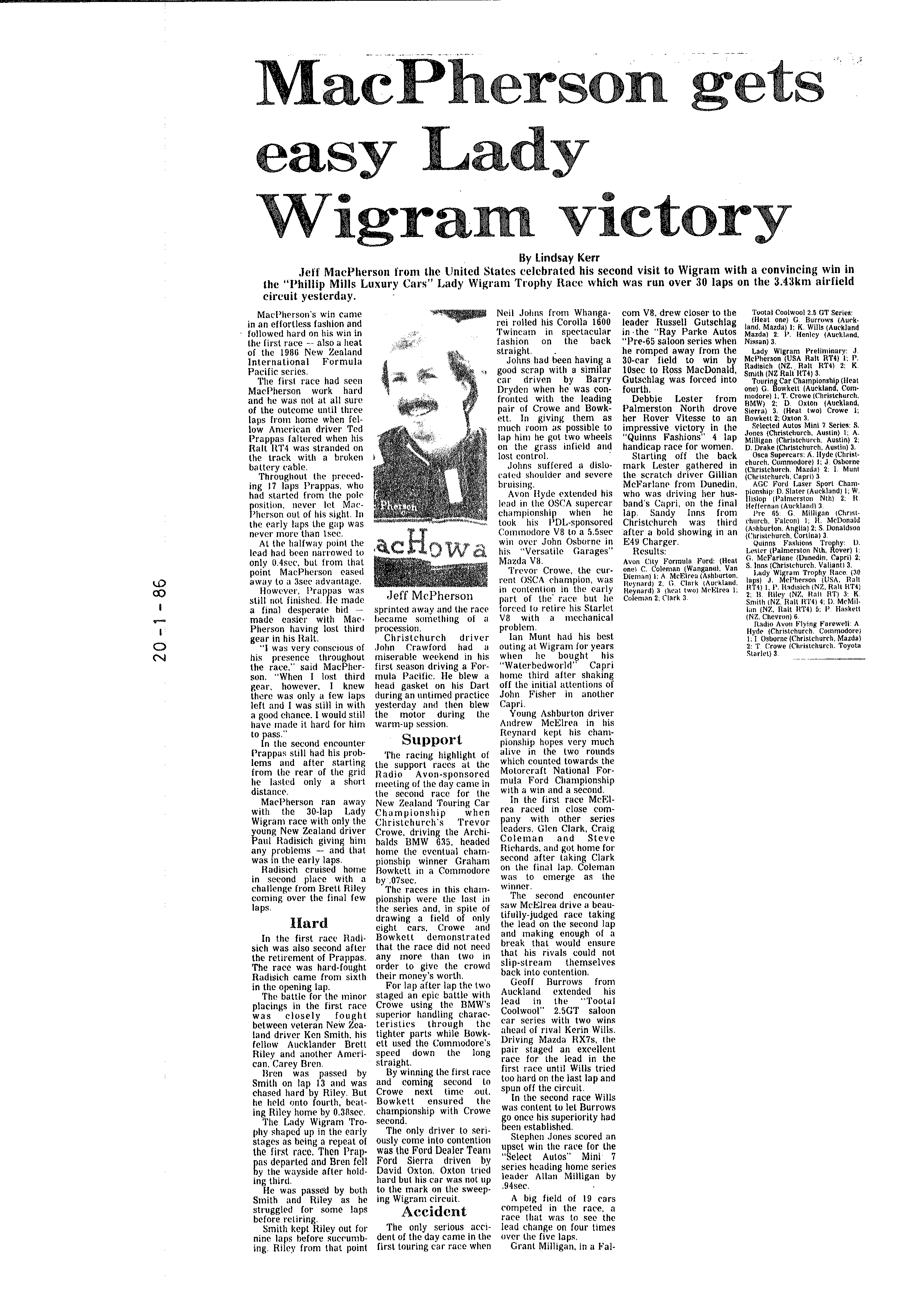 Scan of the clipping page, 20 January 1986