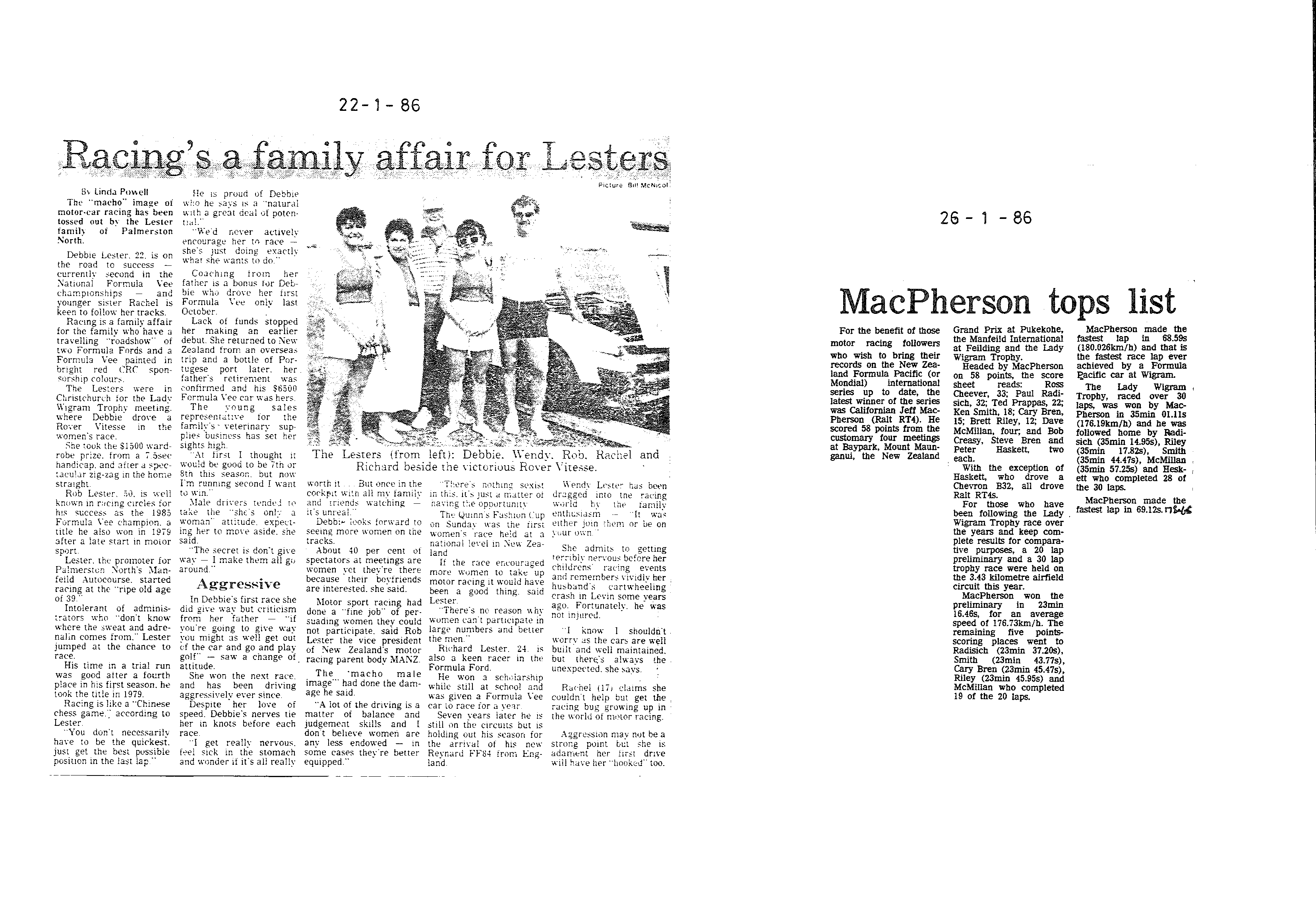 Scan of the clipping page, 22 January 1986