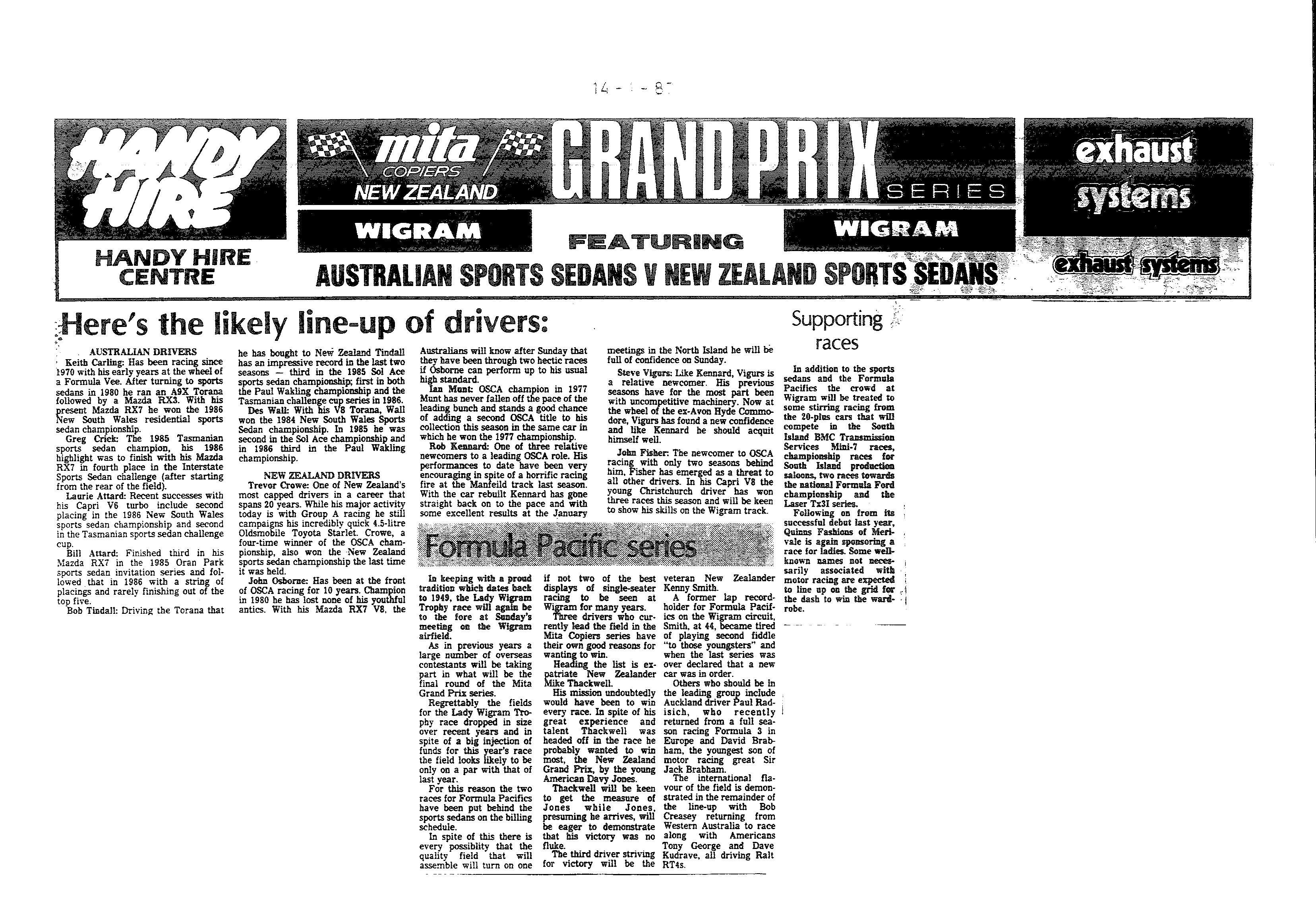 Scan of the clipping page, 14 January 1987
