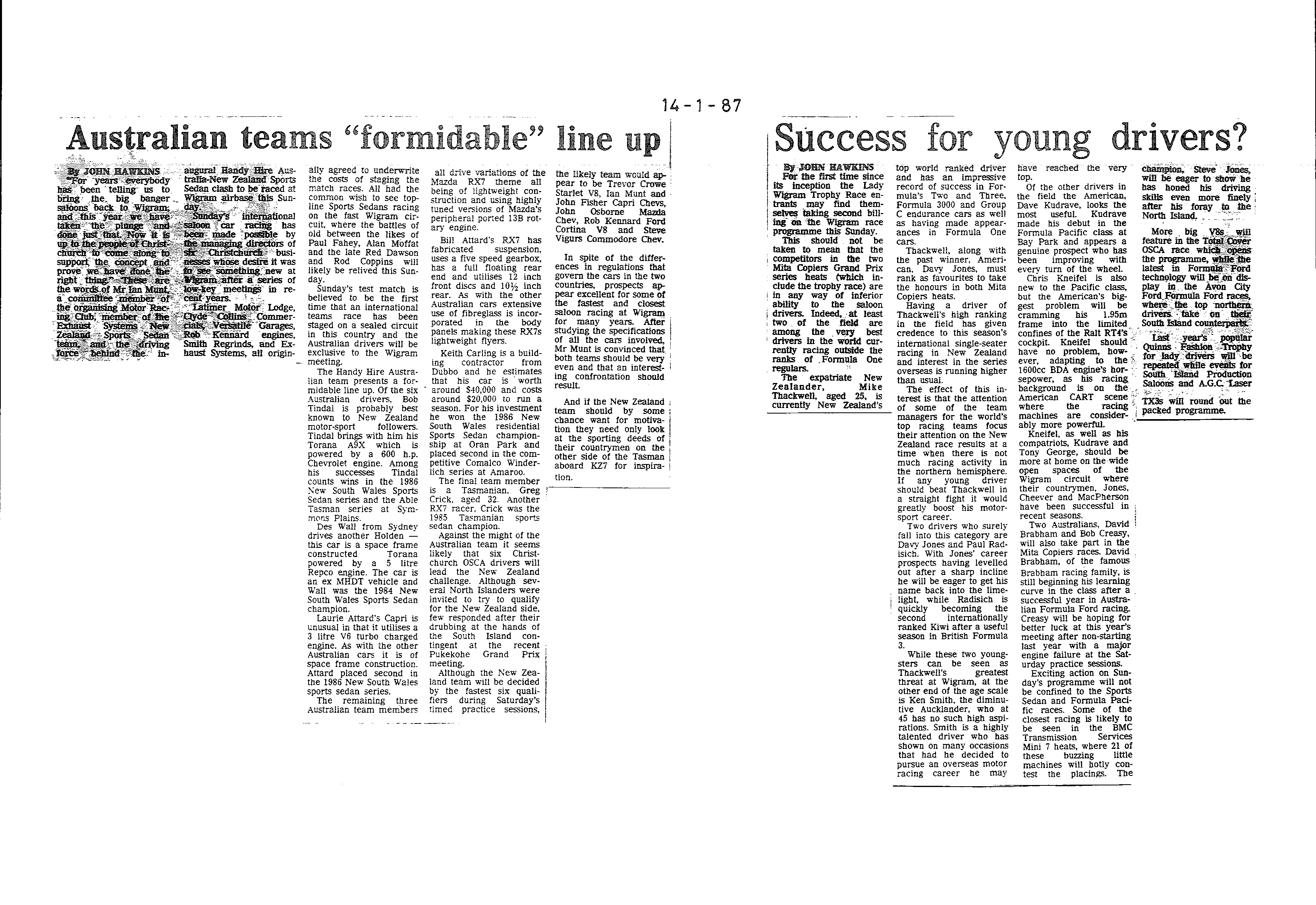 Scan of the clipping page, 14 January 1987