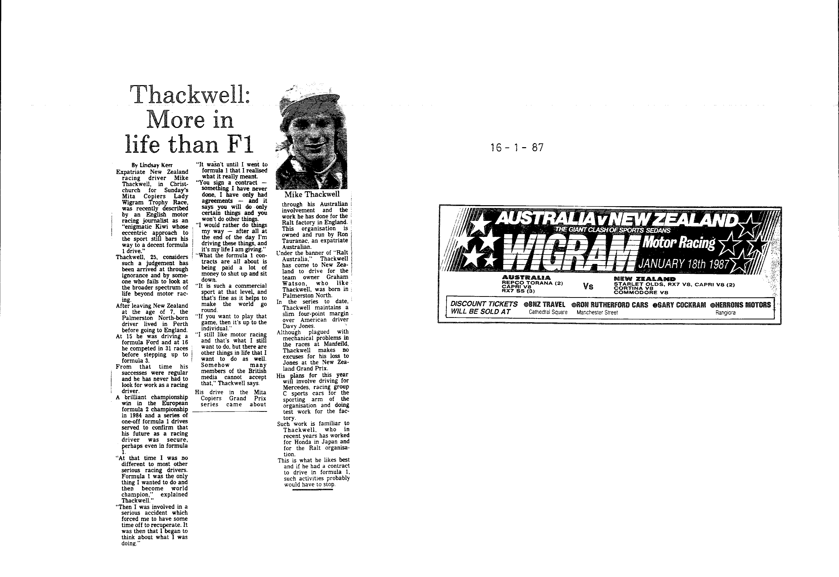 Scan of the clipping page, 16 January 1987
