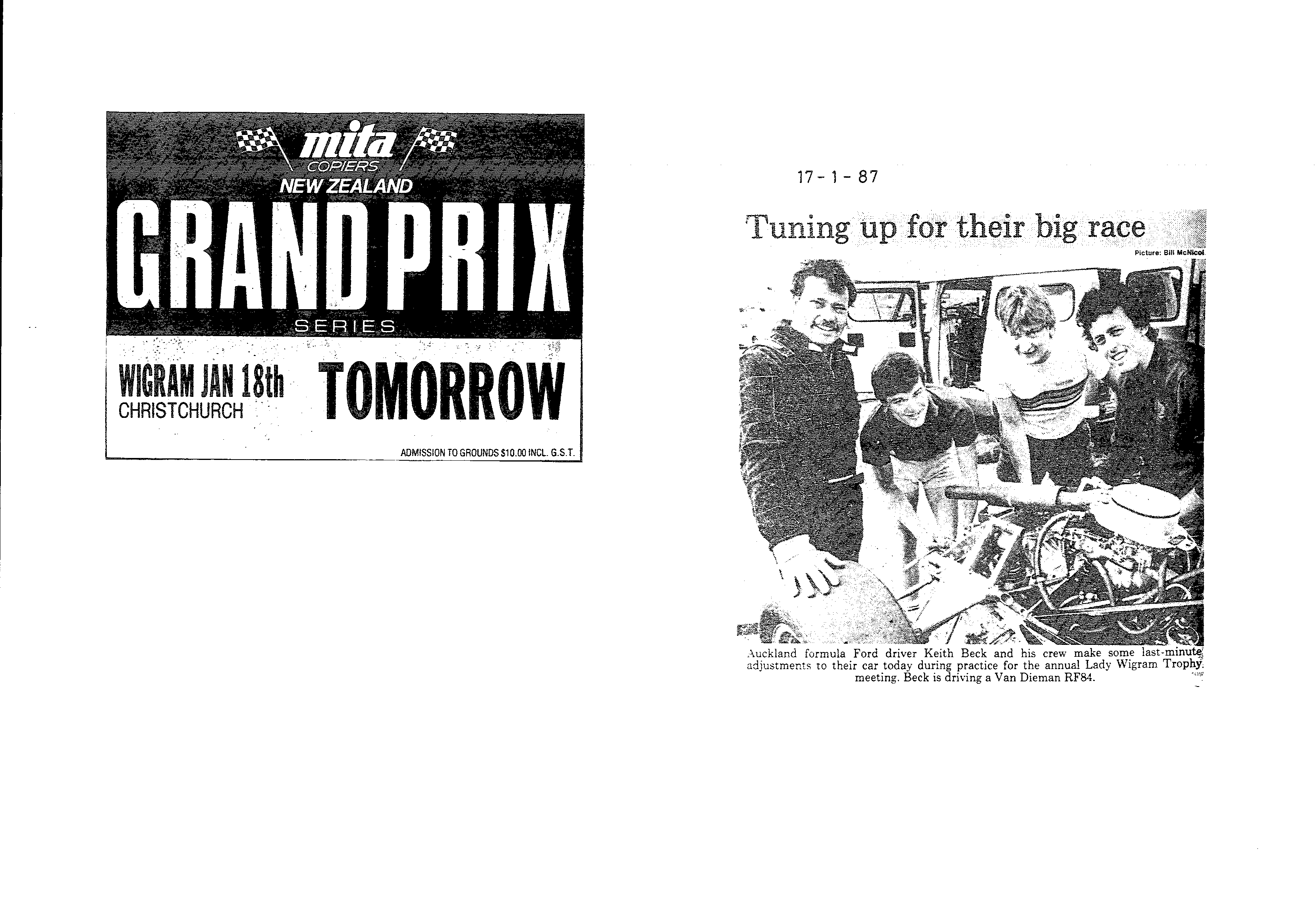 Scan of the clipping page, 17 January 1987