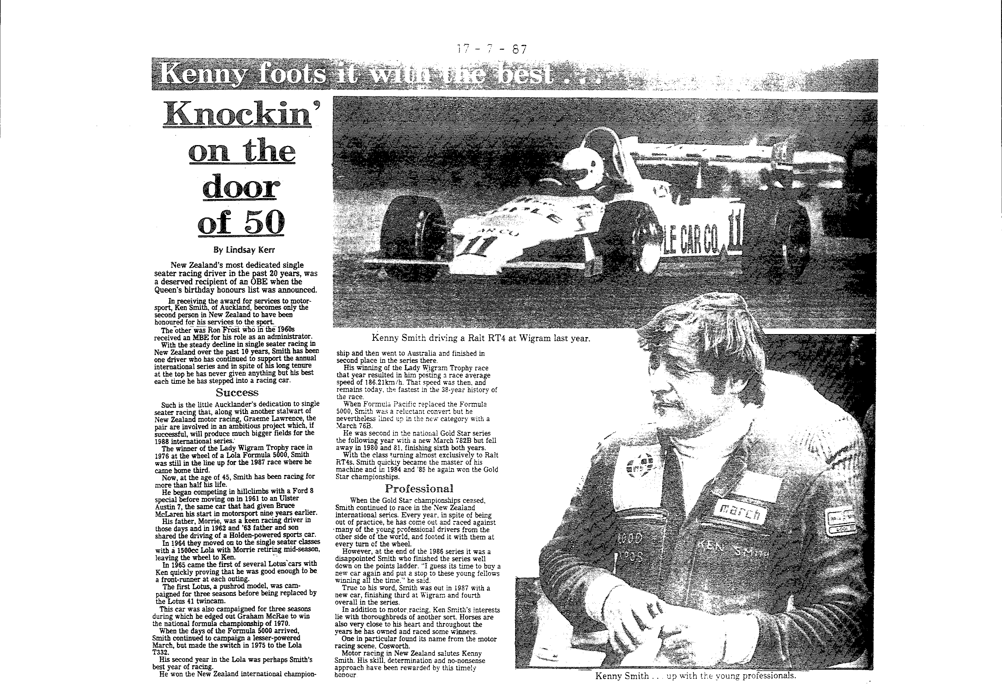 Scan of the clipping page, 17 July 1987