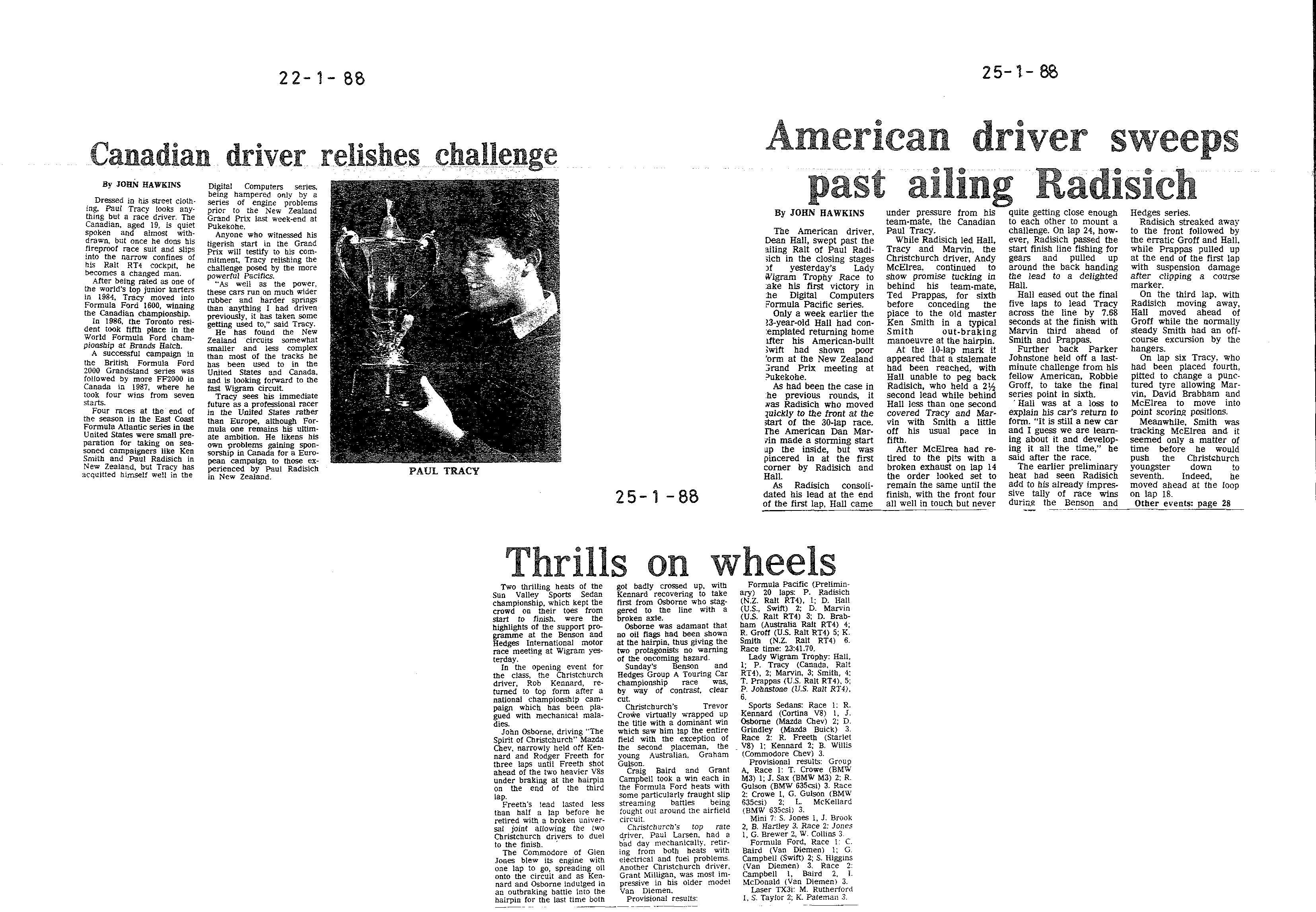 Scan of the clipping page, 25 January 1988