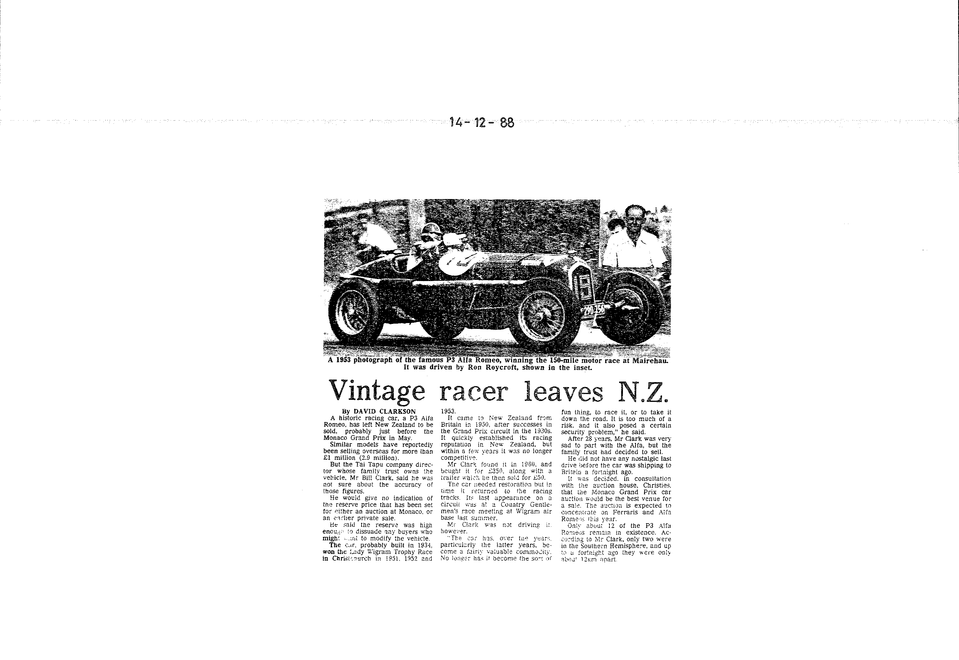 Scan of the clipping page, 14 December 1988