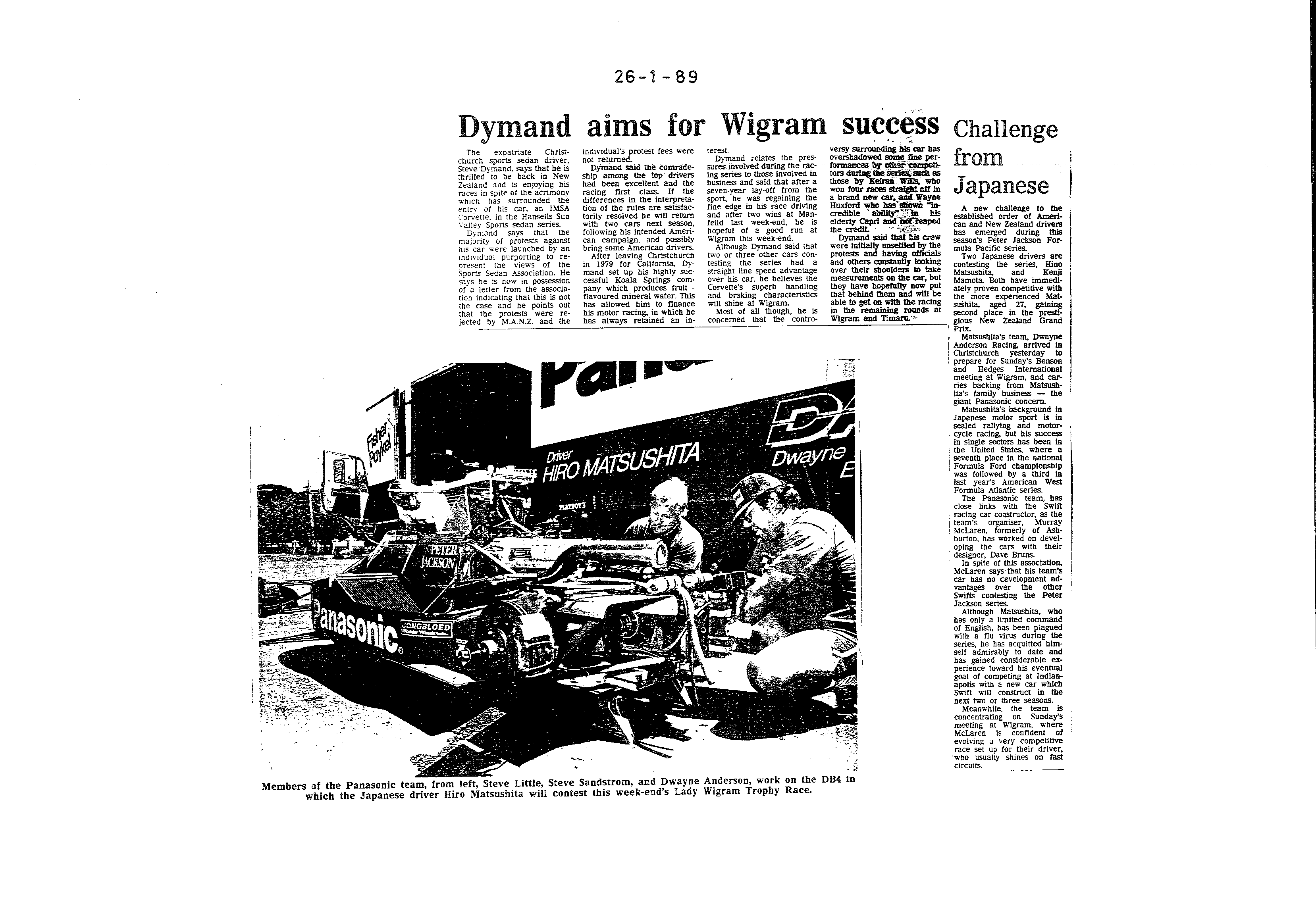 Scan of the clipping page, 26 January 1989