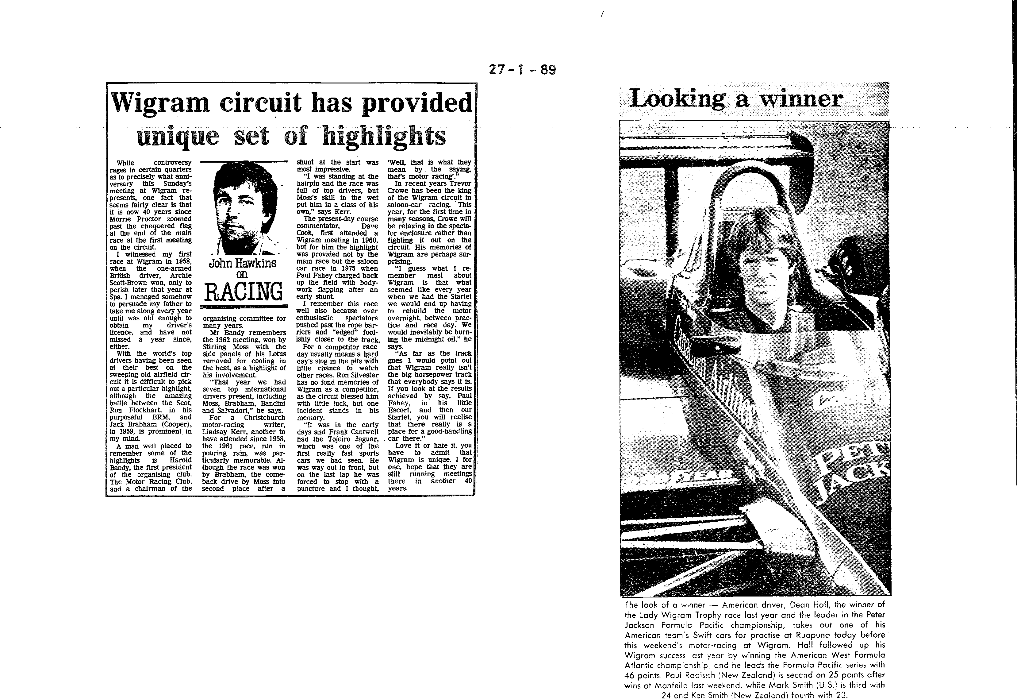 Scan of the clipping page, 27 January 1989