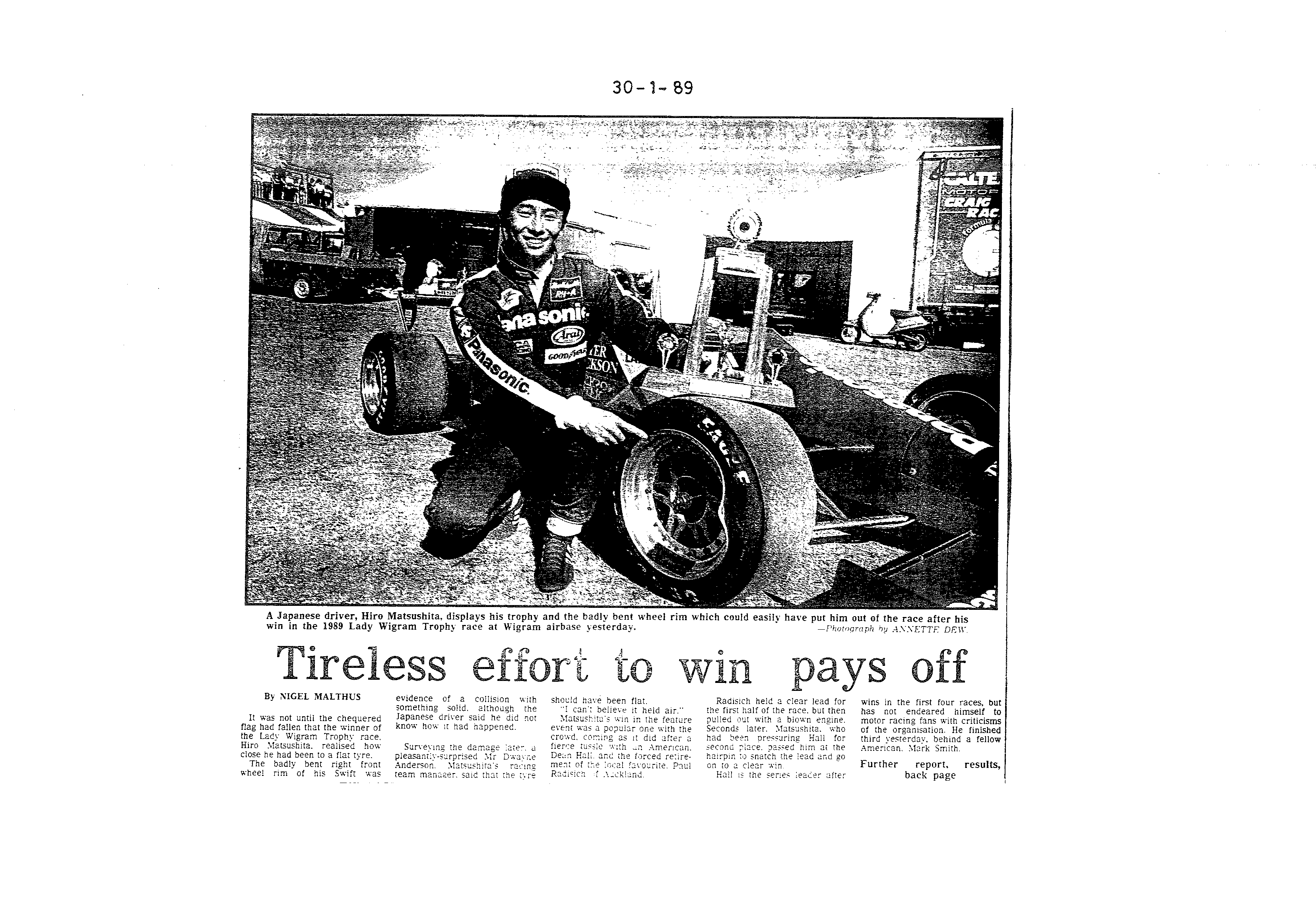 Scan of the clipping page, 30 January 1989