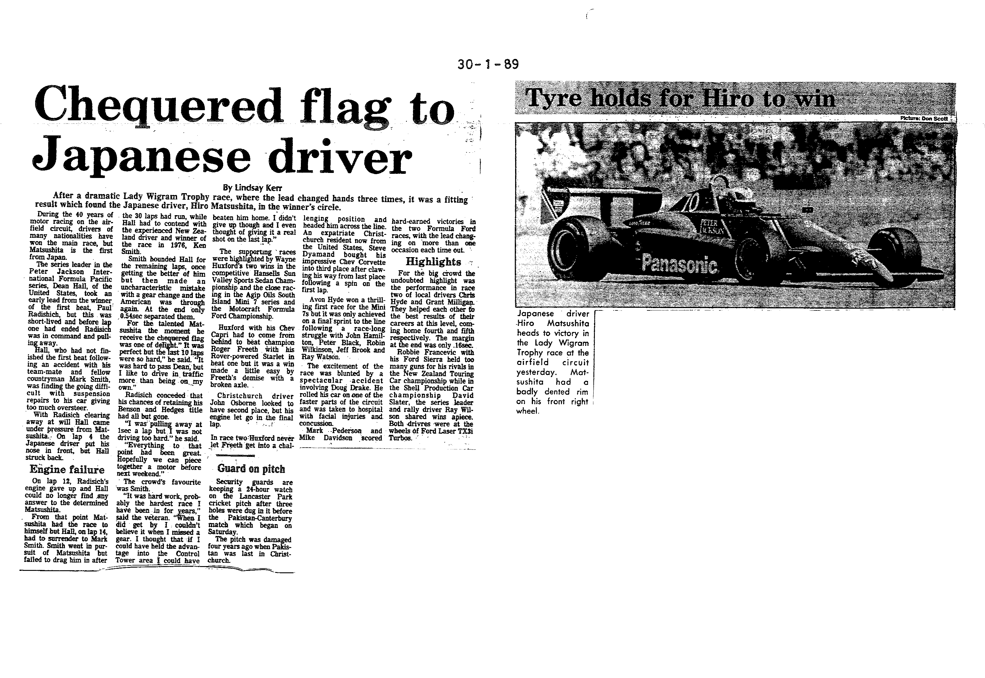 Scan of the clipping page, 30 January 1989