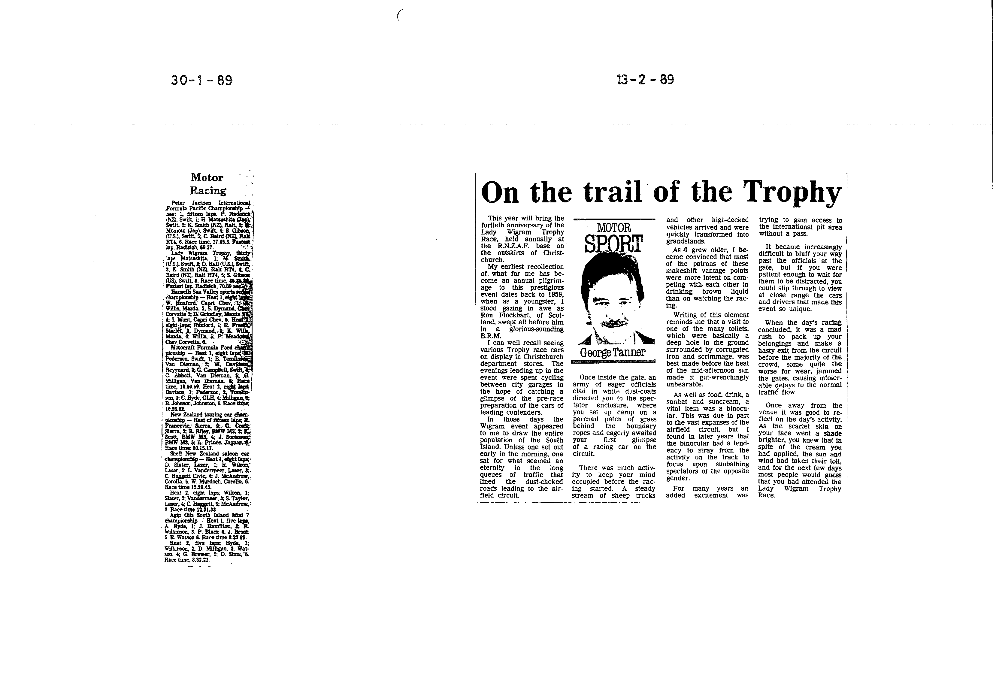 Scan of the clipping page, 30 January 1989