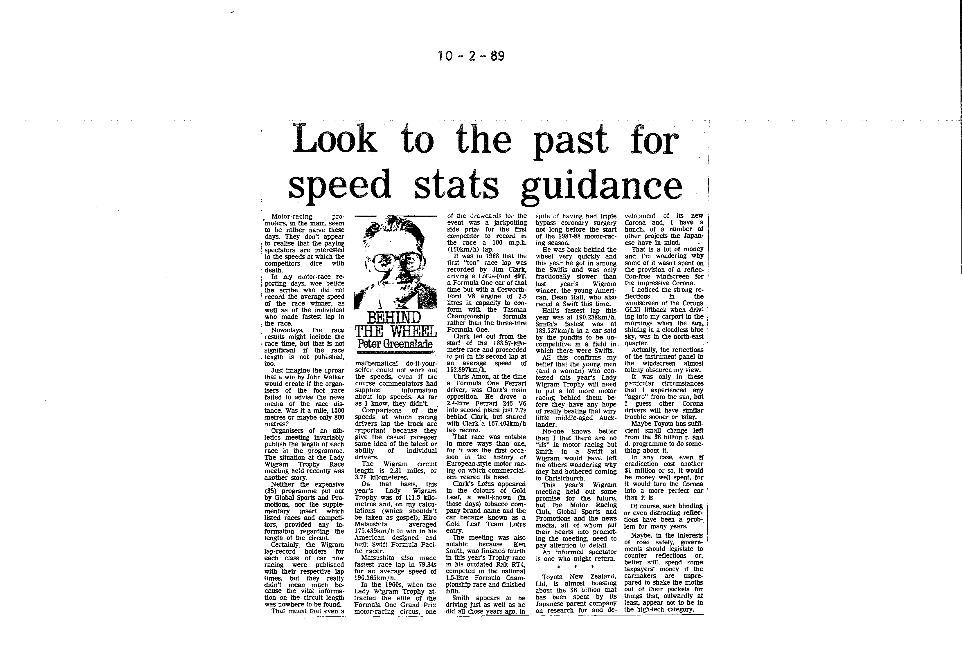 Scan of the clipping page, 10 February 1989