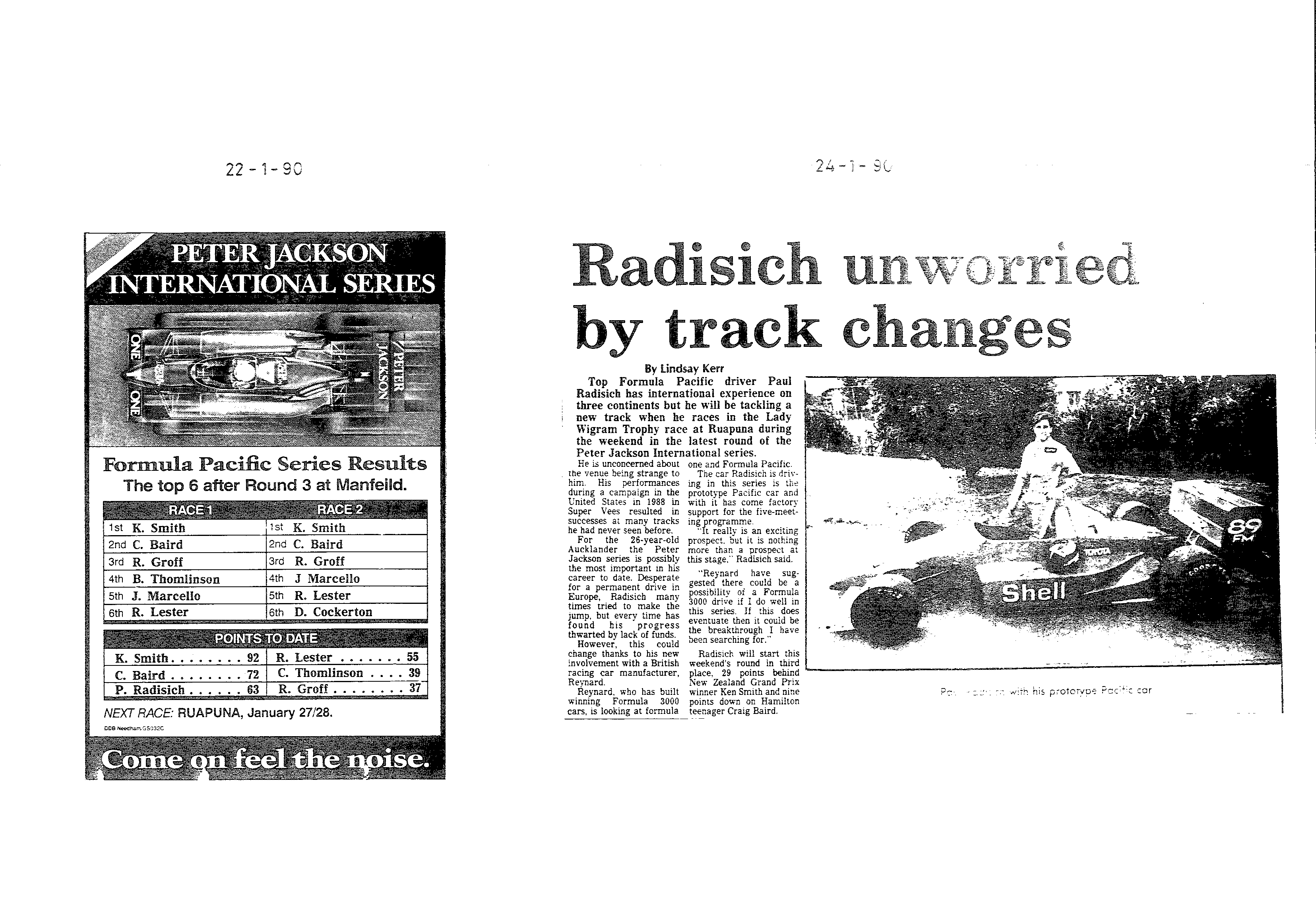 Scan of the clipping page, 22 January 1990