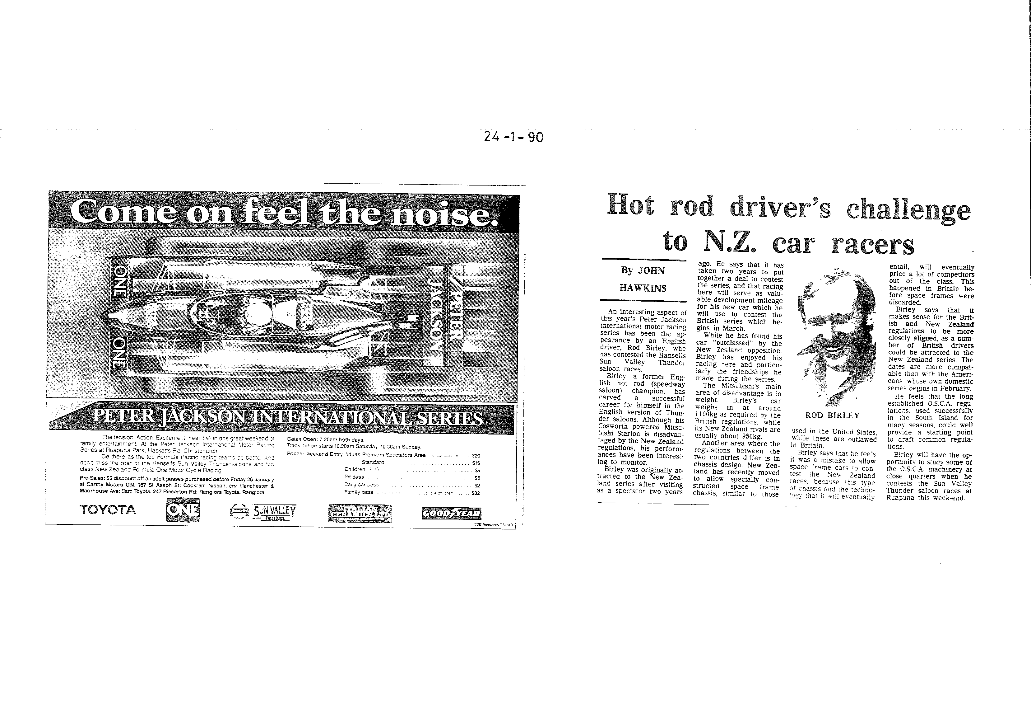 Scan of the clipping page, 24 January 1990