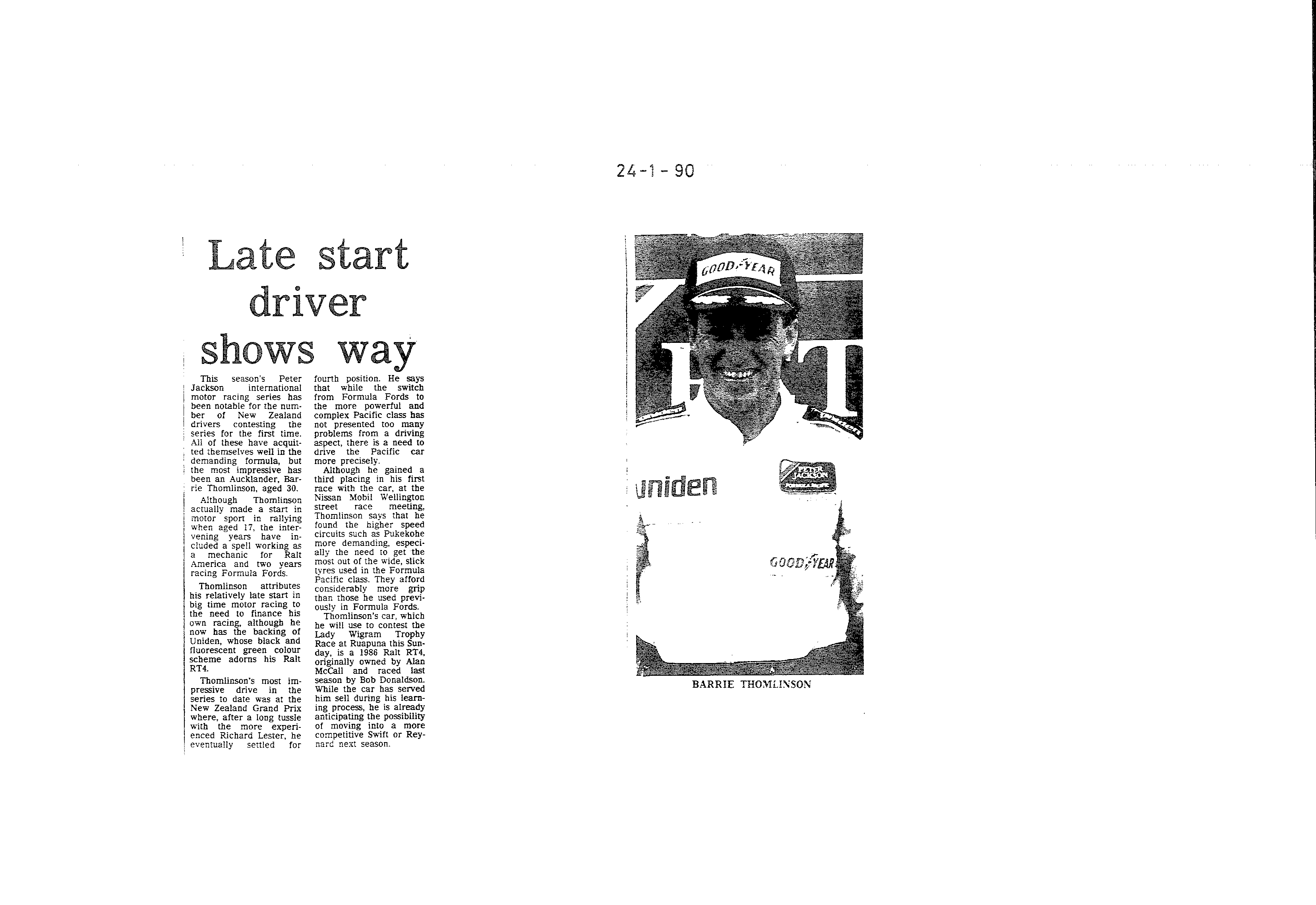 Scan of the clipping page, 24 January 1990