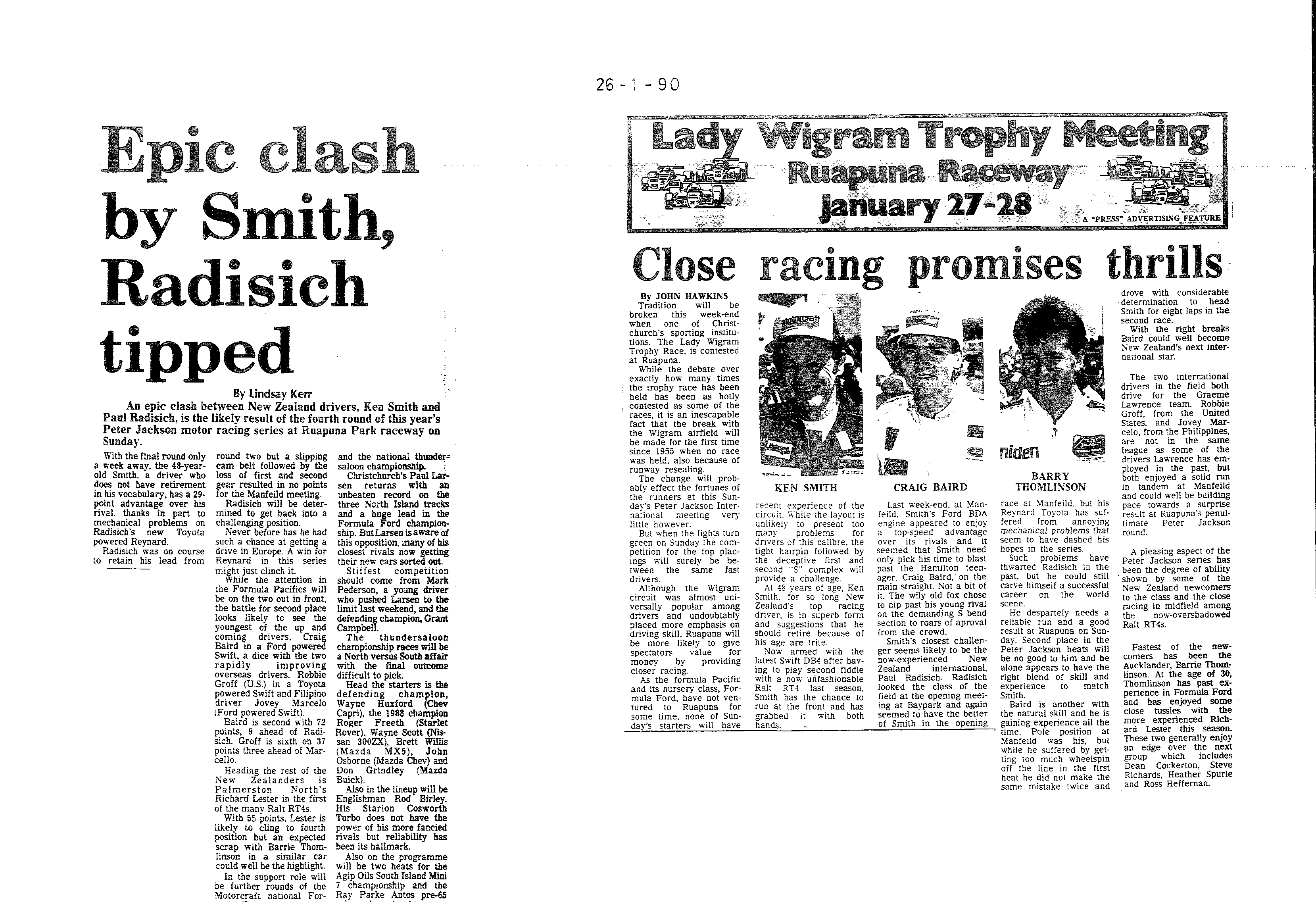 Scan of the clipping page, 26 January 1990