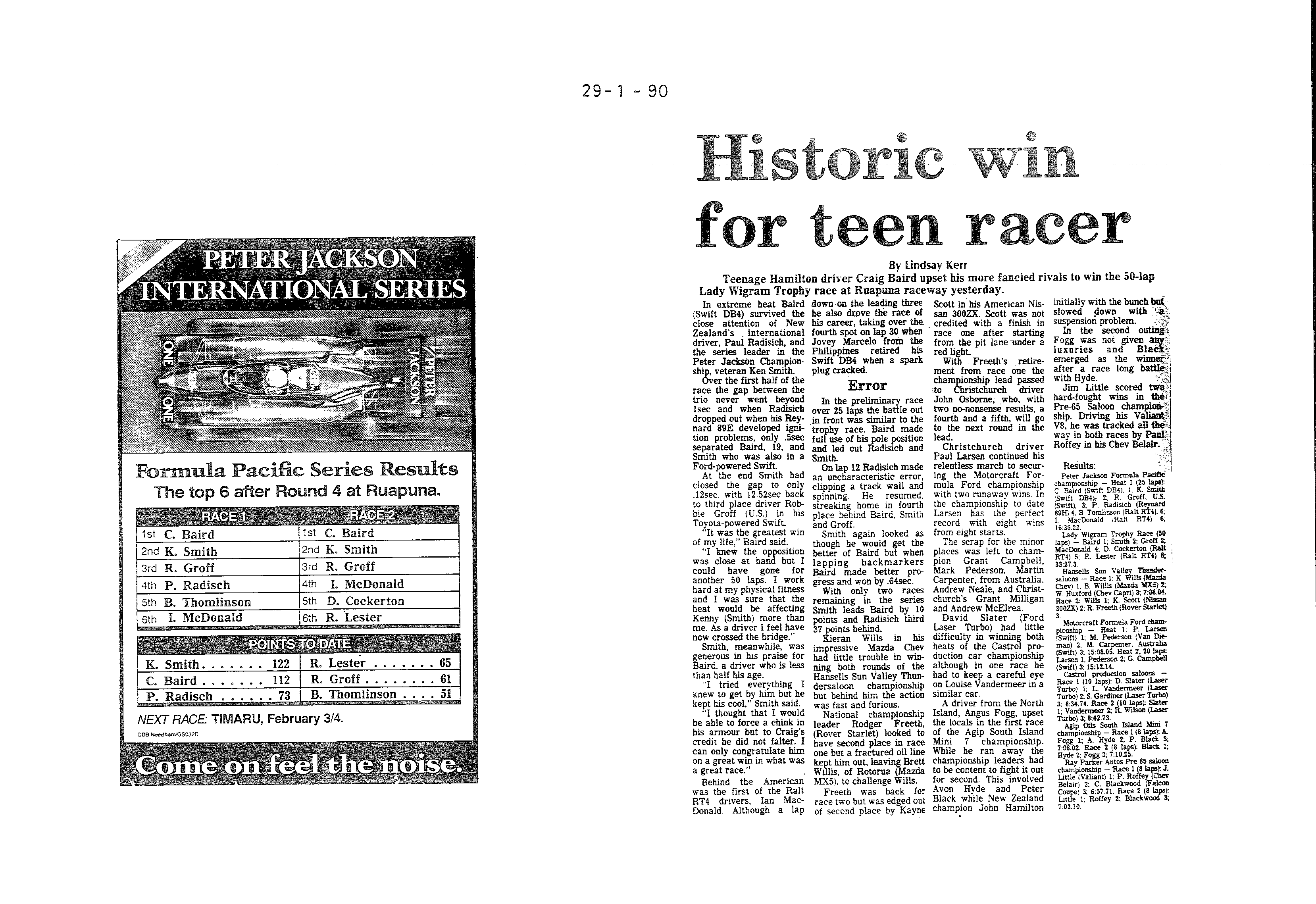 Scan of the clipping page, 29 January 1990