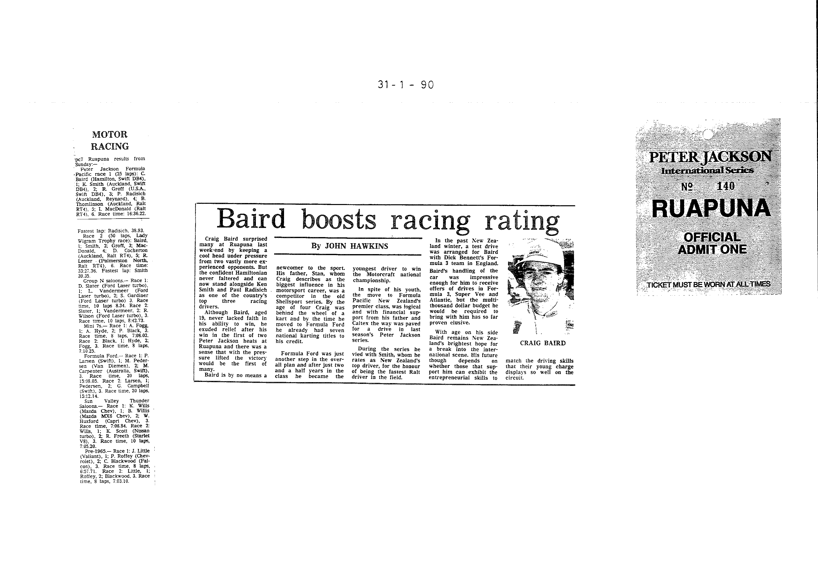Scan of the clipping page, 31 January 1990