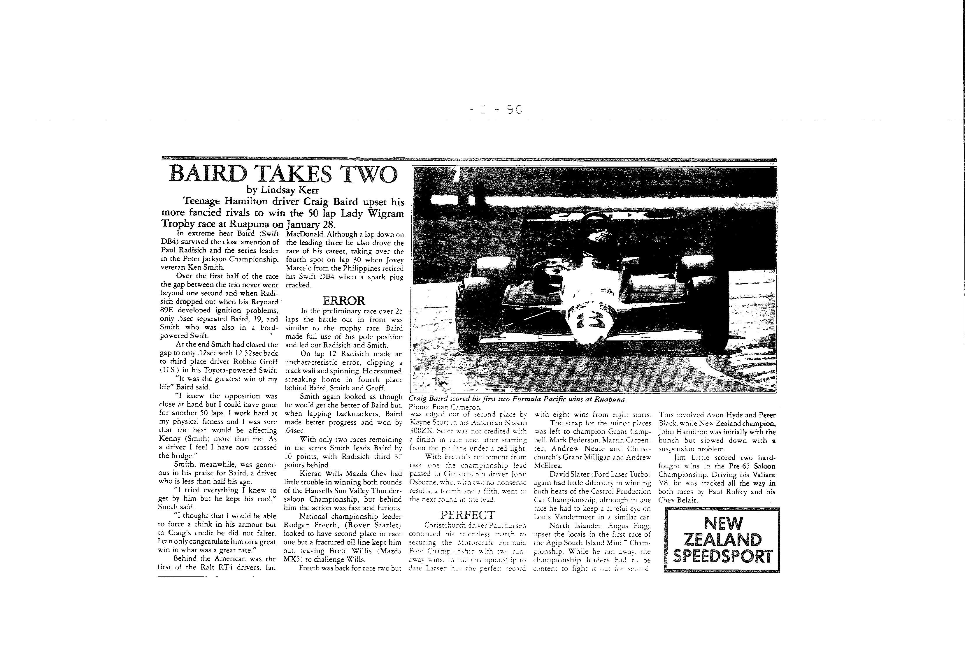 Scan of the clipping page, February 1990