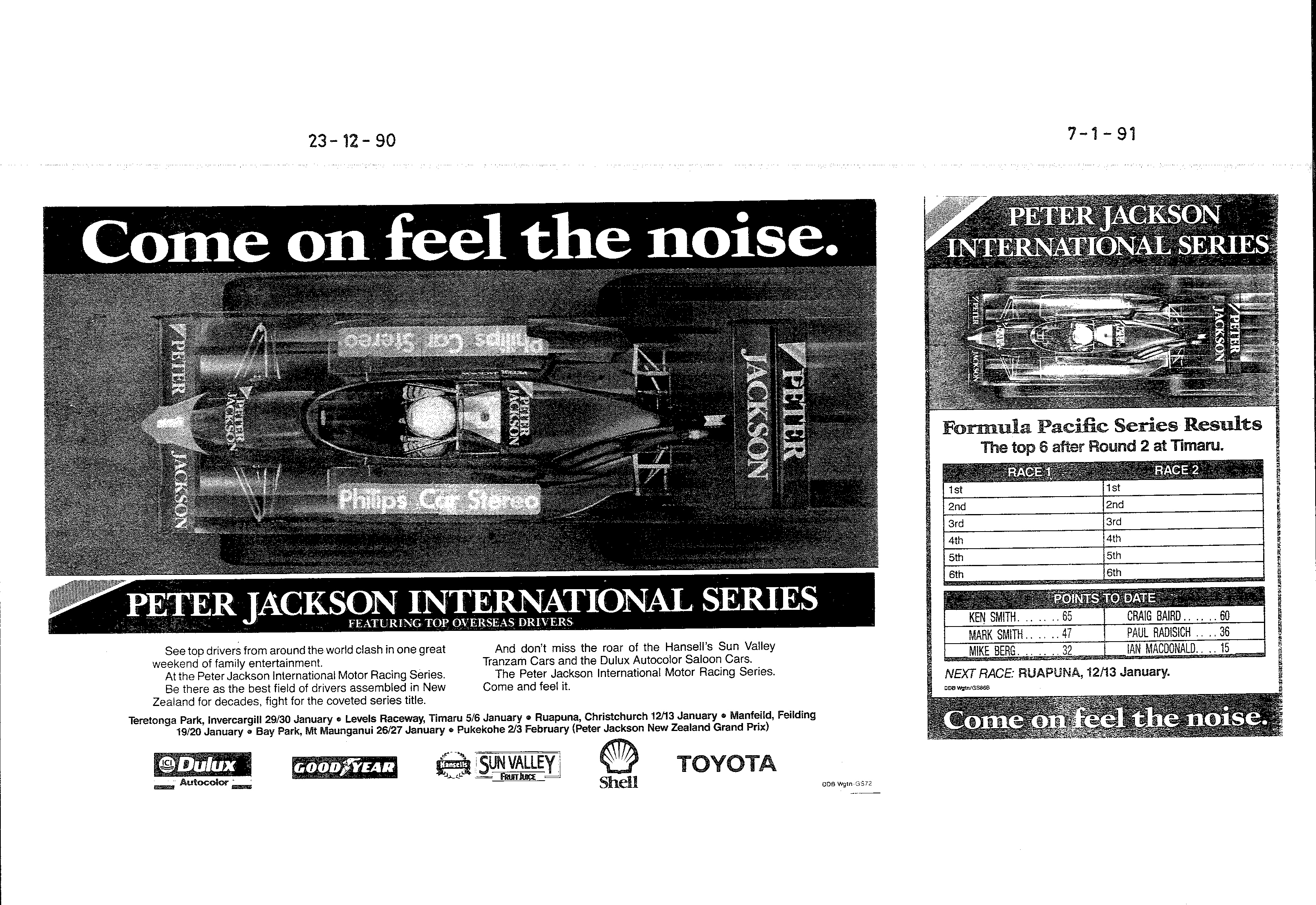 Scan of the clipping page, 23 December 1990