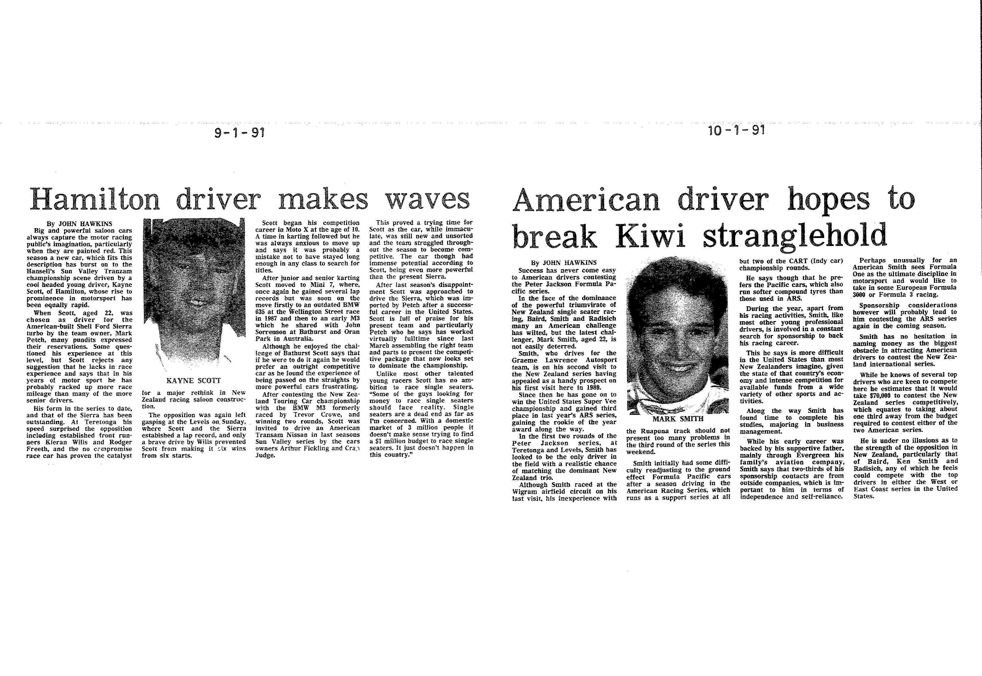Scan of the clipping page, 9 January 1991