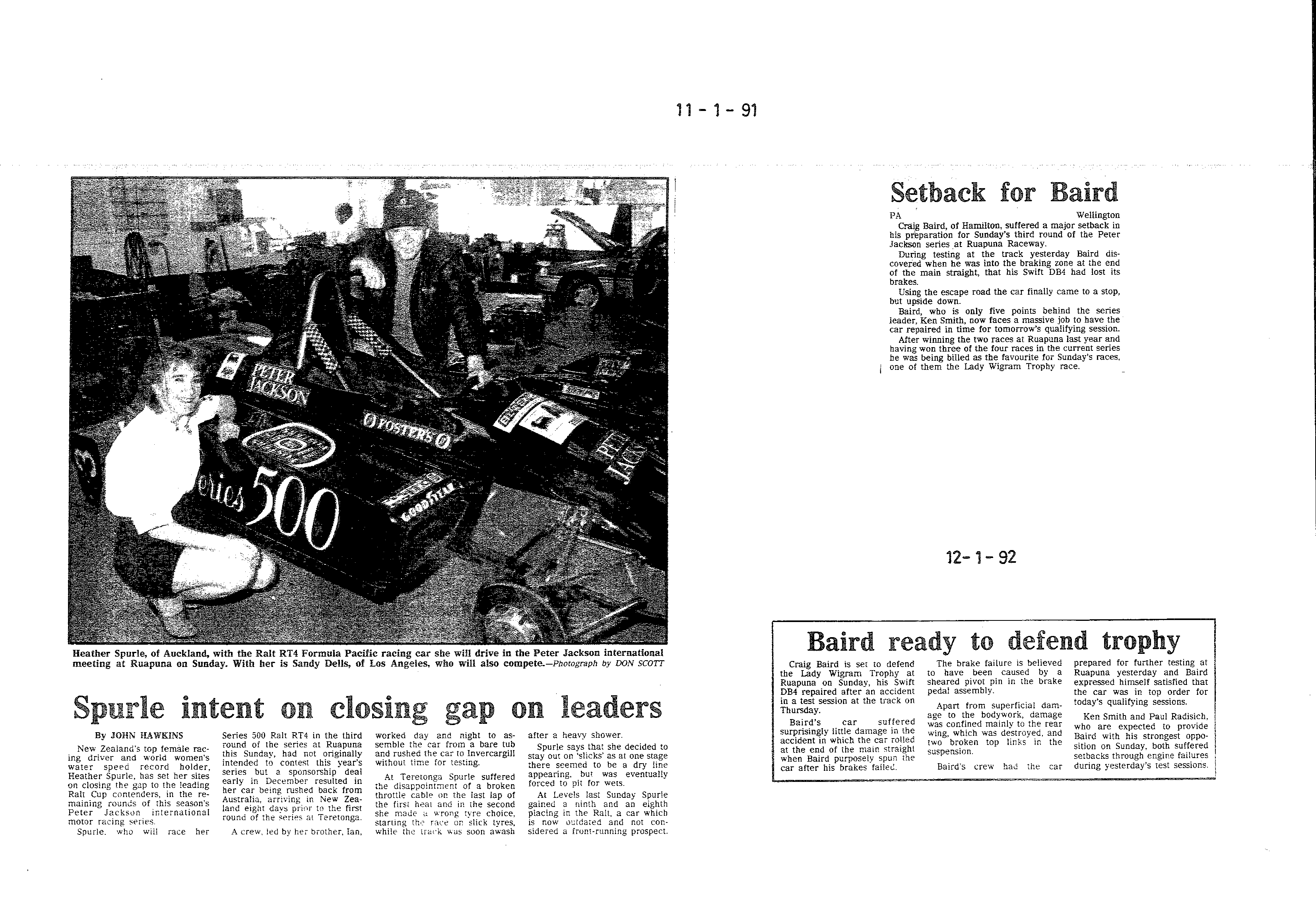 Scan of the clipping page, 11 January 1991