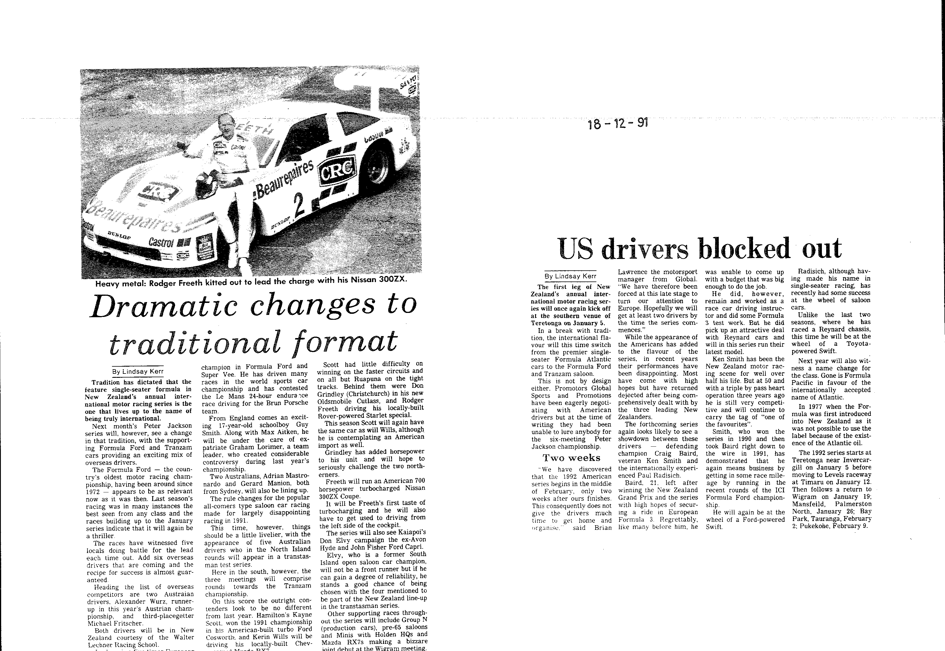 Scan of the clipping page, 18 December 1991