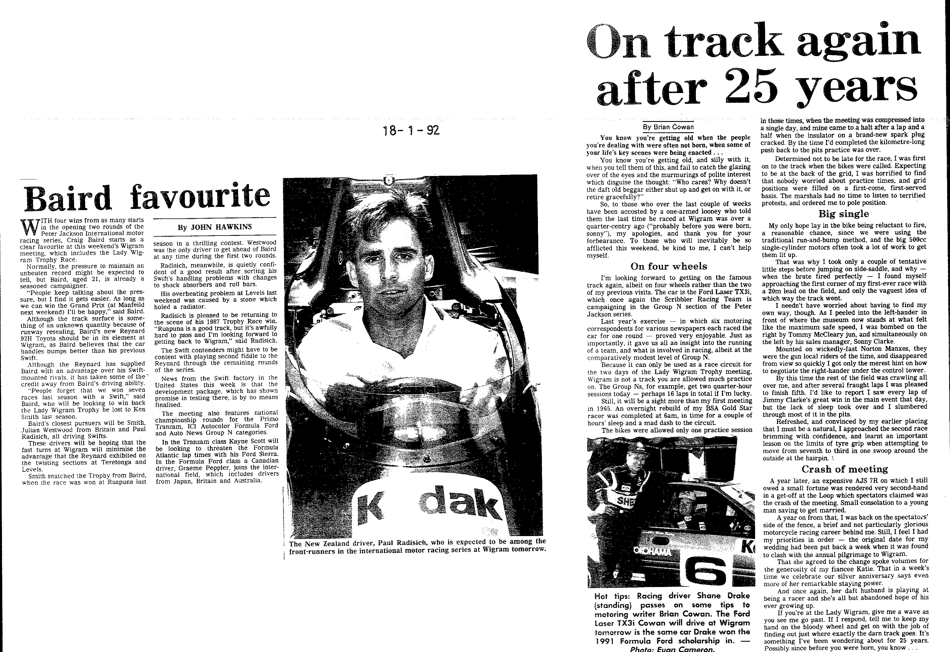 Scan of the clipping page, 18 January 1992