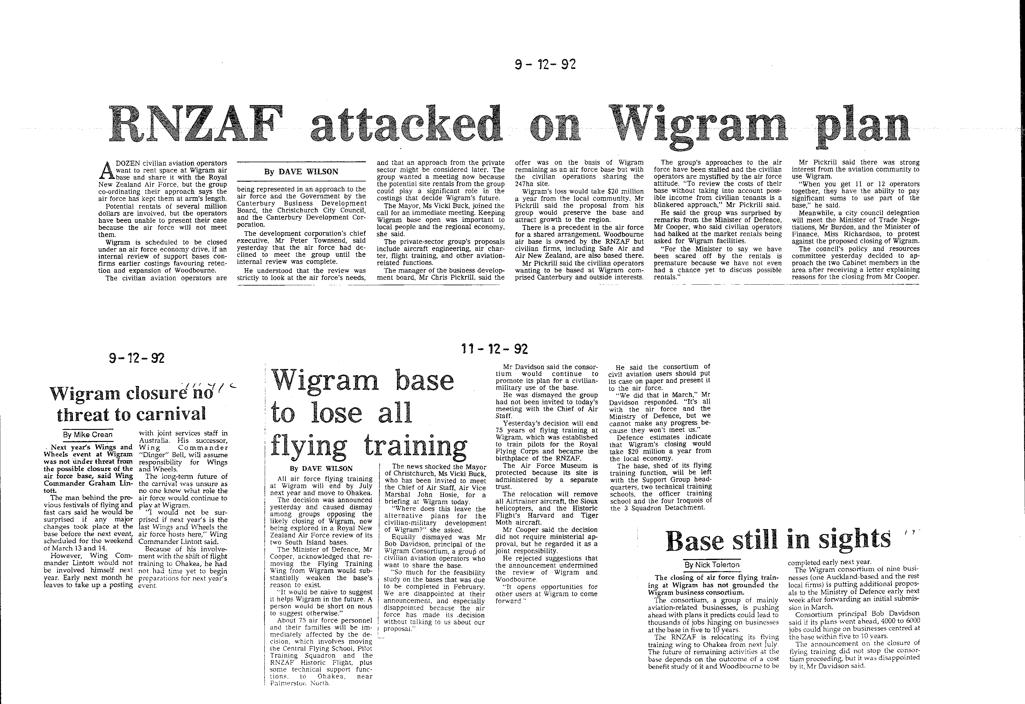 Scan of the clipping page, 9 December 1992