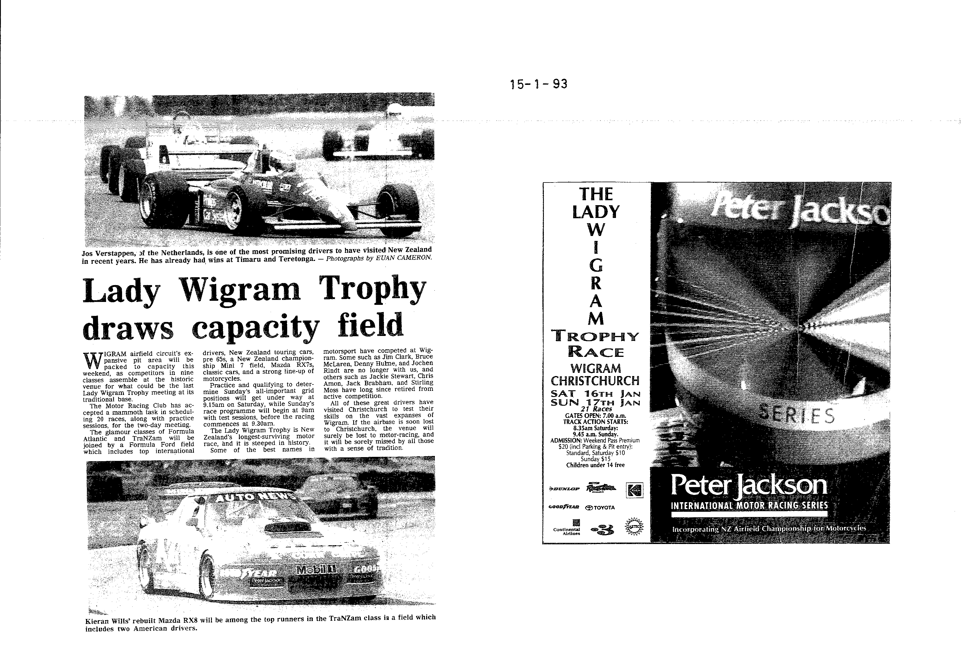 Scan of the clipping page, 15 January 1993