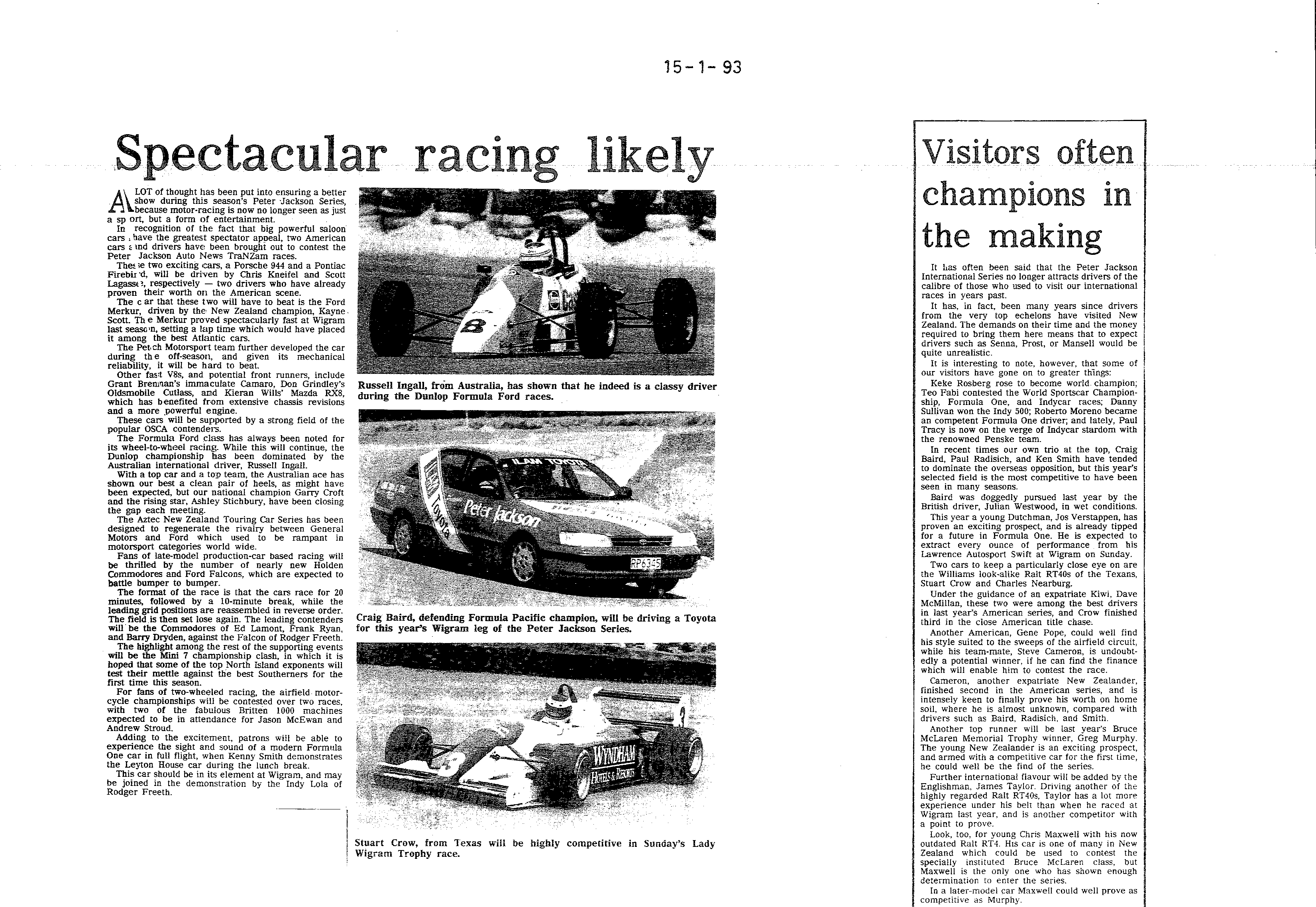 Scan of the clipping page, 15 January 1993