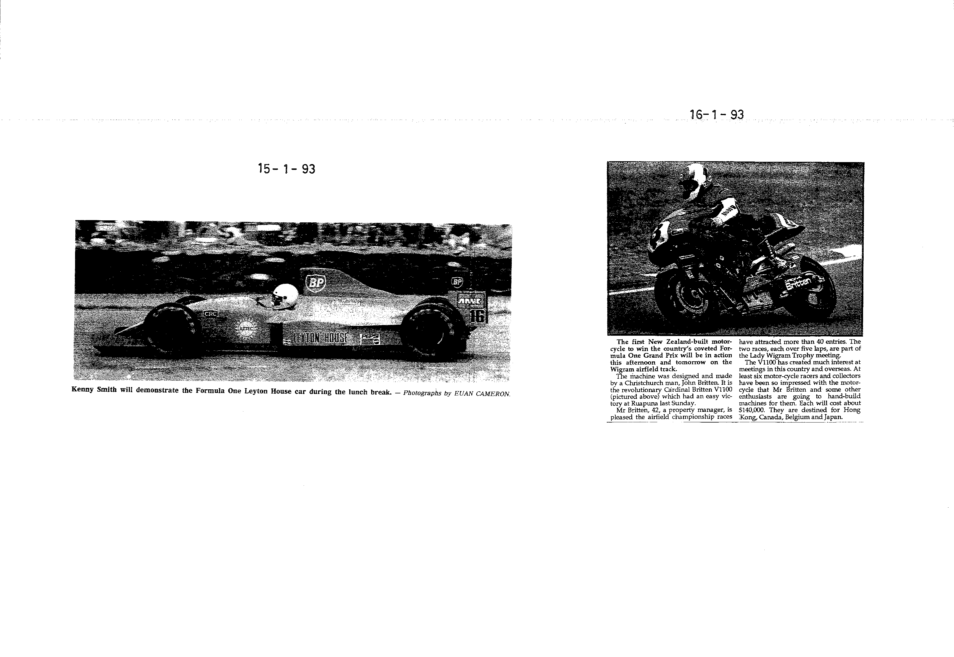 Scan of the clipping page, 16 January 1993